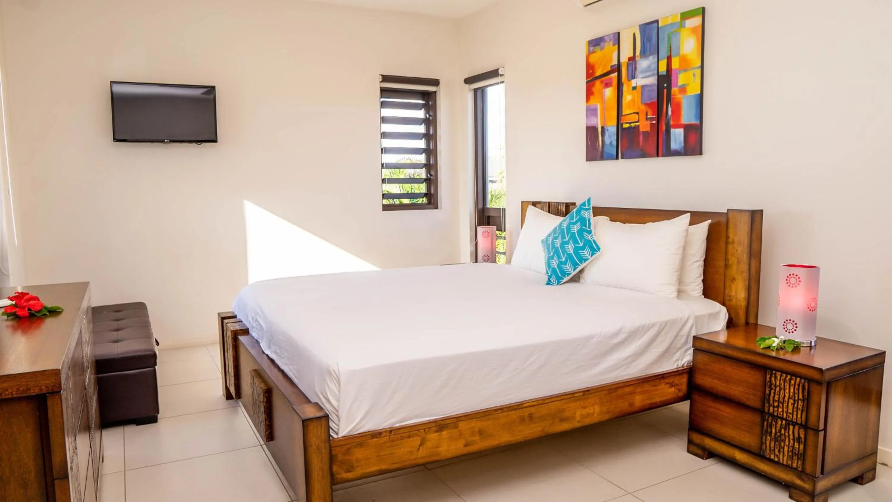 Bed in Naisoso Island Villas - Fiji