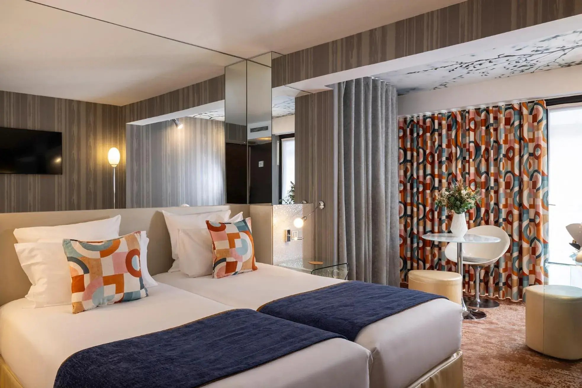 Bedroom, Bed in Le 7 Eiffel Hotel by Malone Bedroom, Bed in Le 7 Eiffel Hotel by Malone