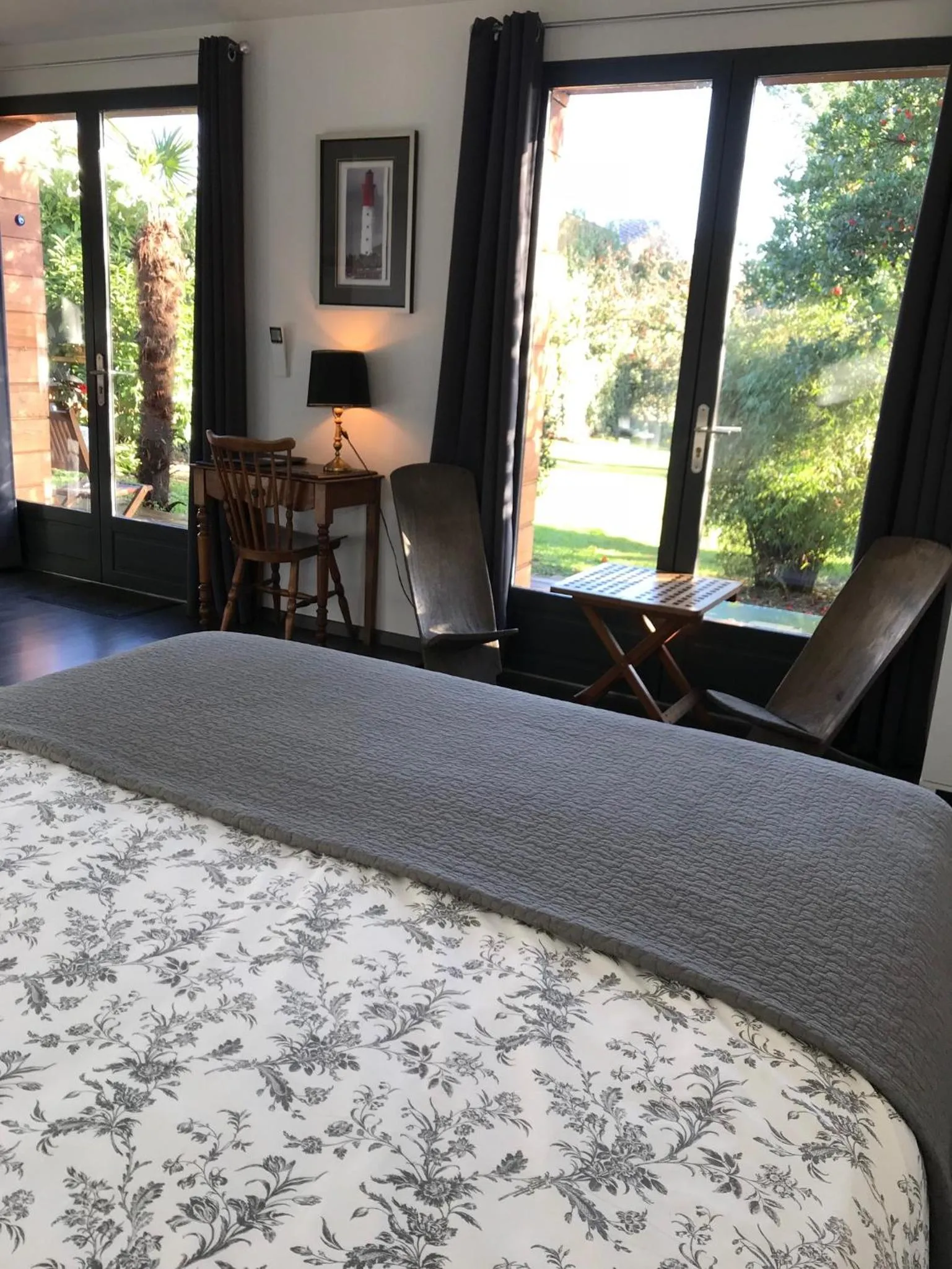 View (from property/room), Bed in Chambre d'Hôtes du Clos Bamboo