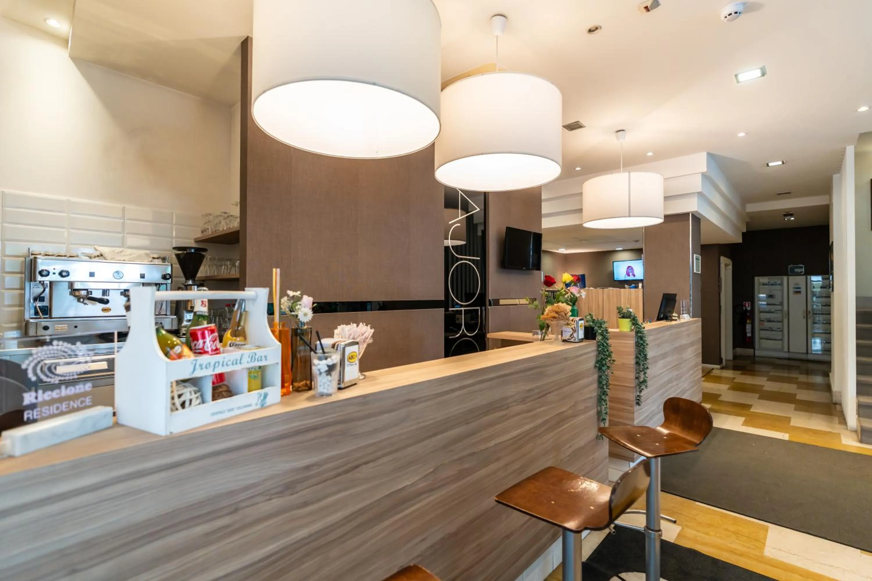 Lobby or reception in Hotel Majorca sul Mare in centro a Riccione con Area Fitness