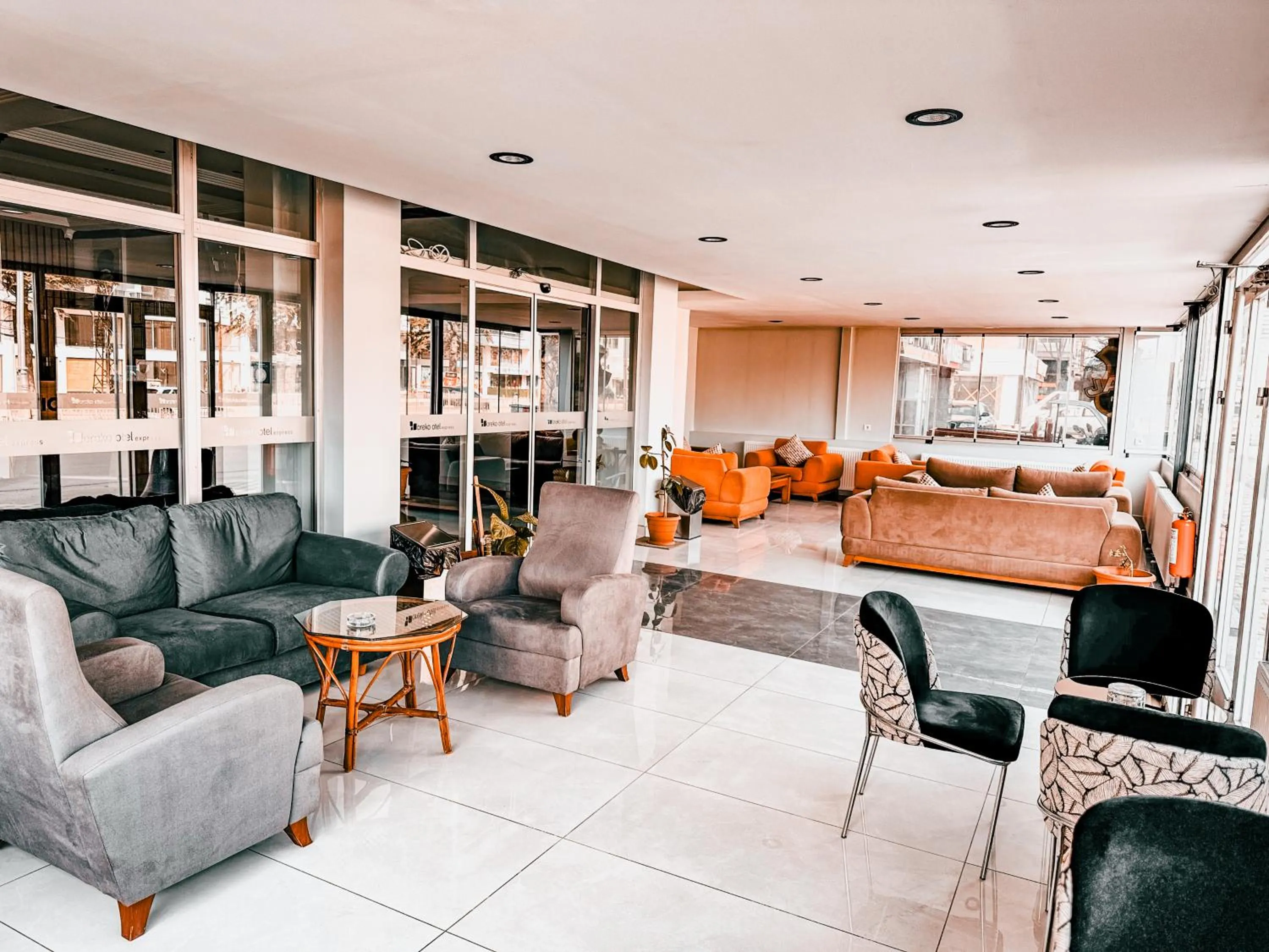 Seating area in Oreko Express