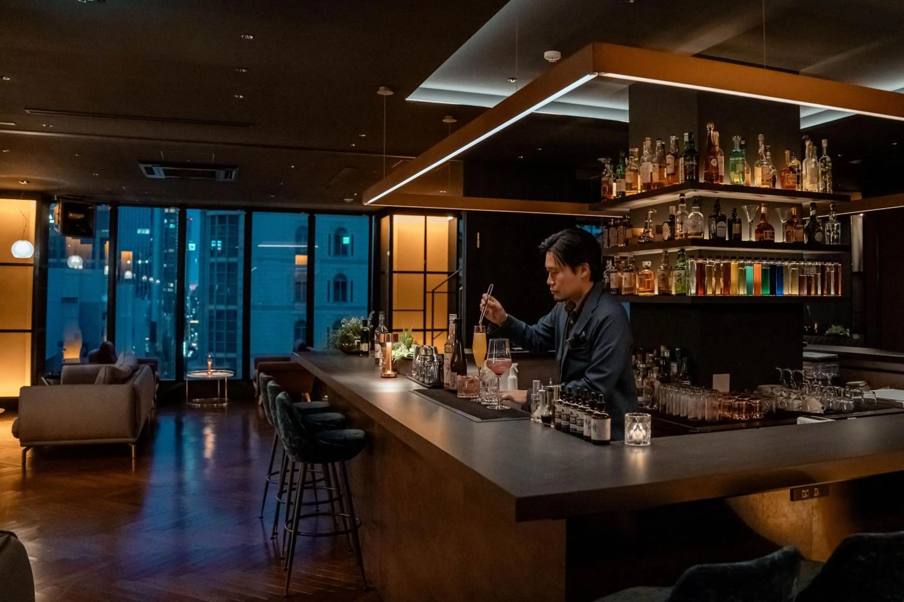 Lounge or bar in The Lively Osaka Honmachi