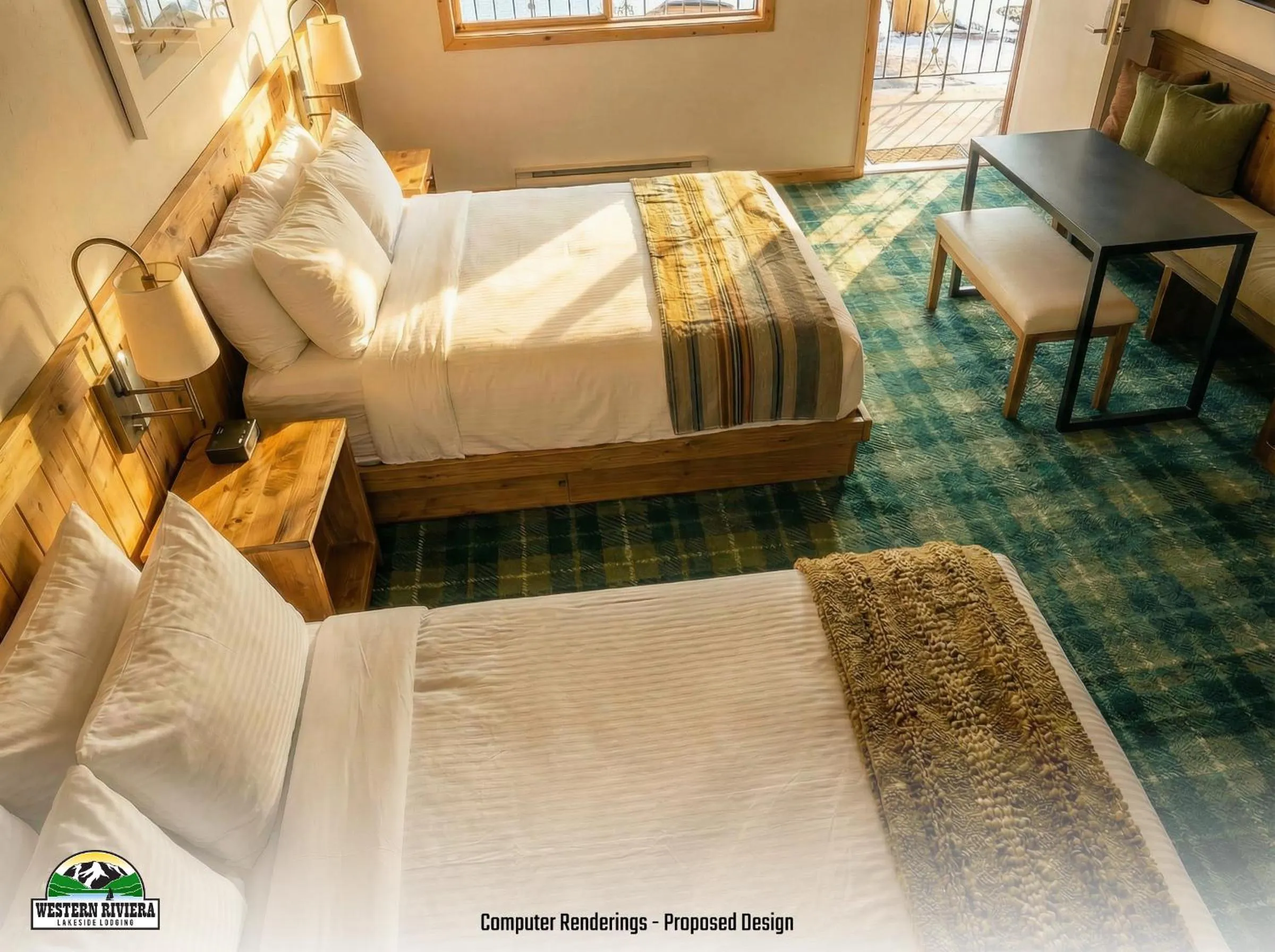 Bed in Western Riviera Lakeside Lodging