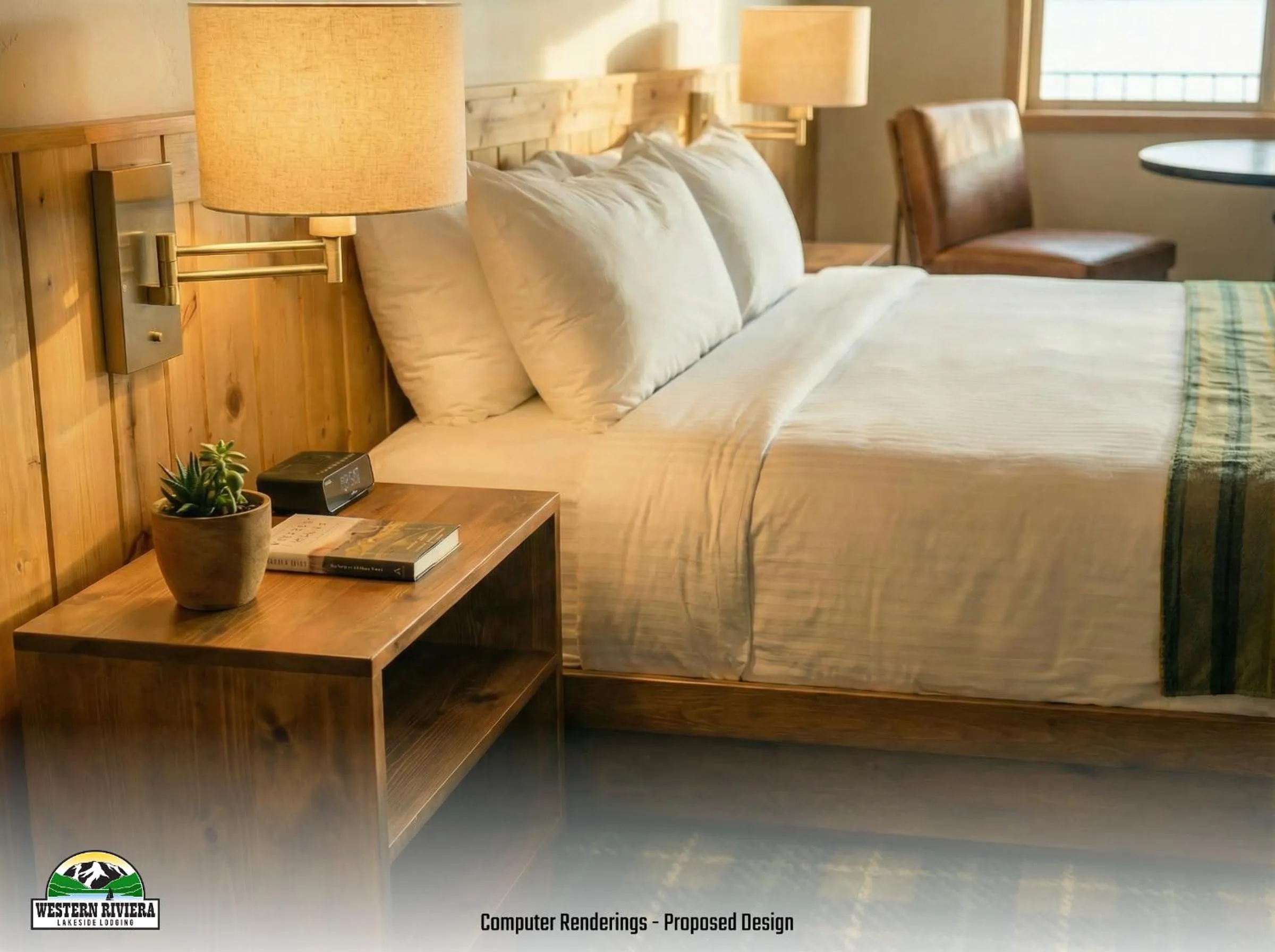 Bed in Western Riviera Lakeside Lodging