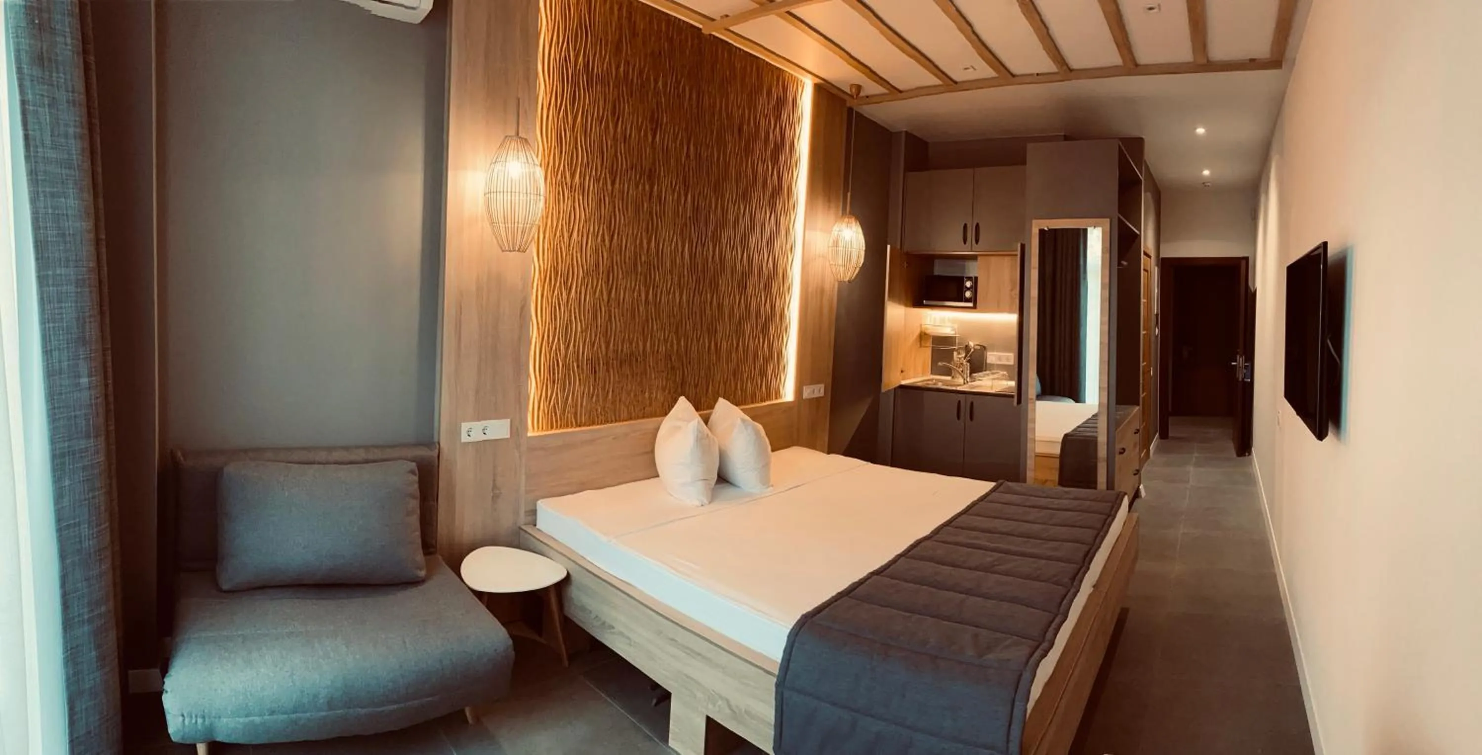 Bed in Mykonos Hotel Apart - Maestro