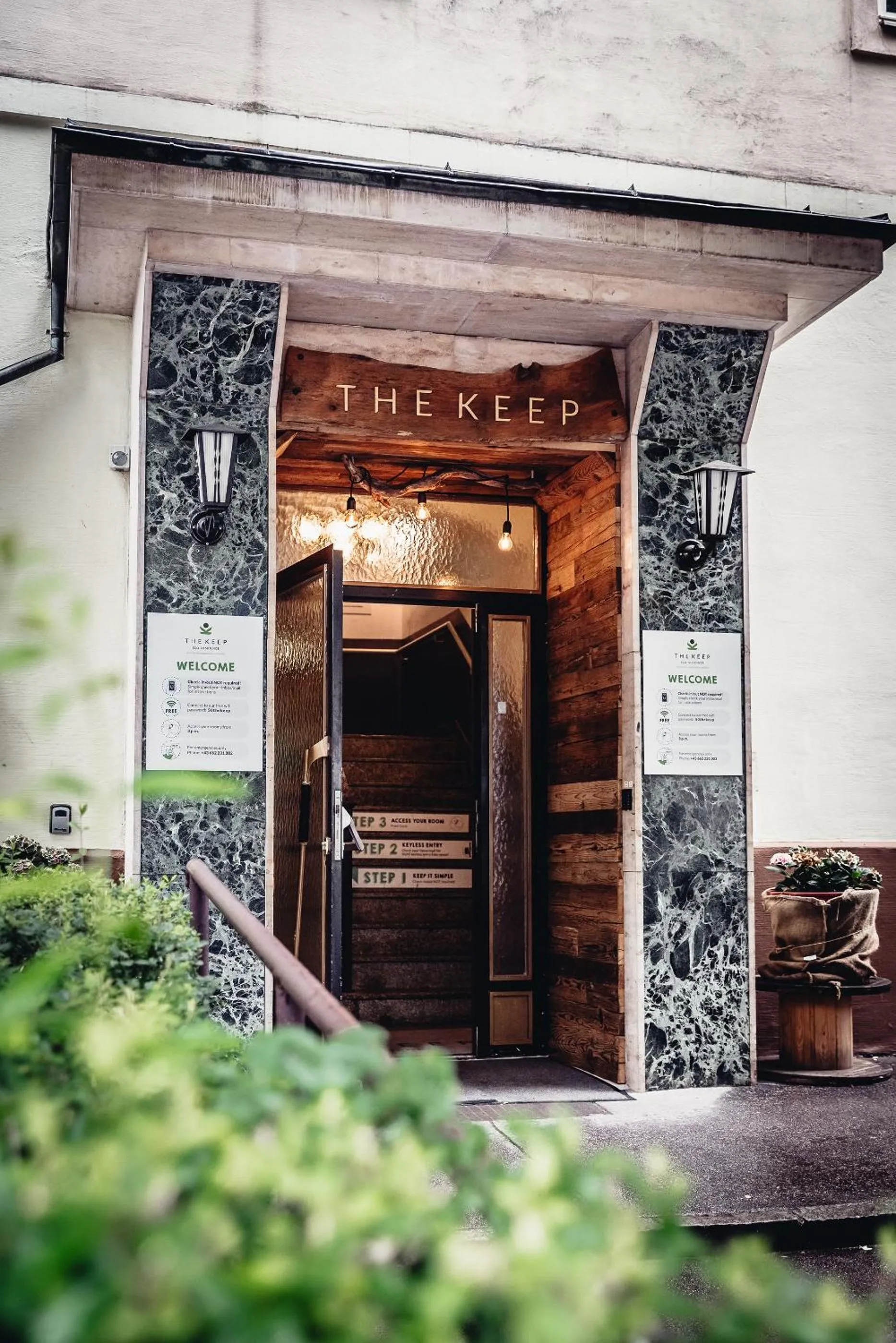 Facade/entrance in The Keep Eco Rooms