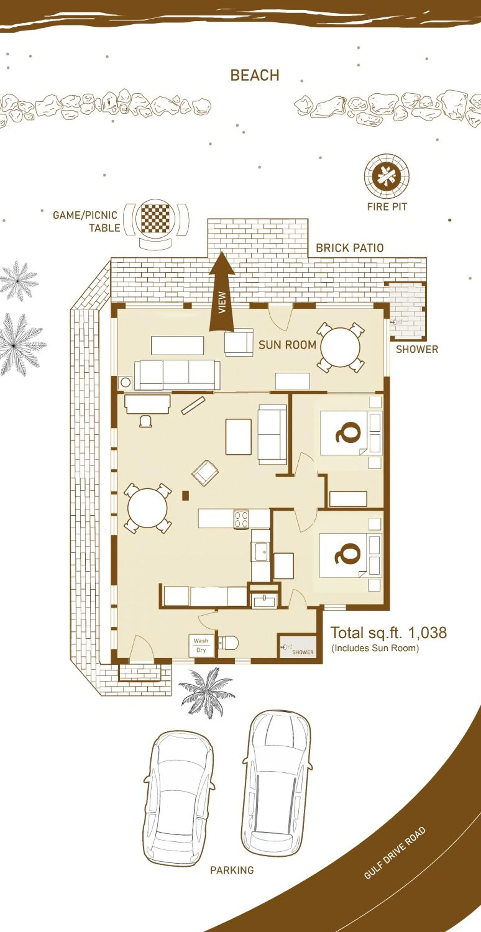 Floor plan in Bungalow Beach Resort