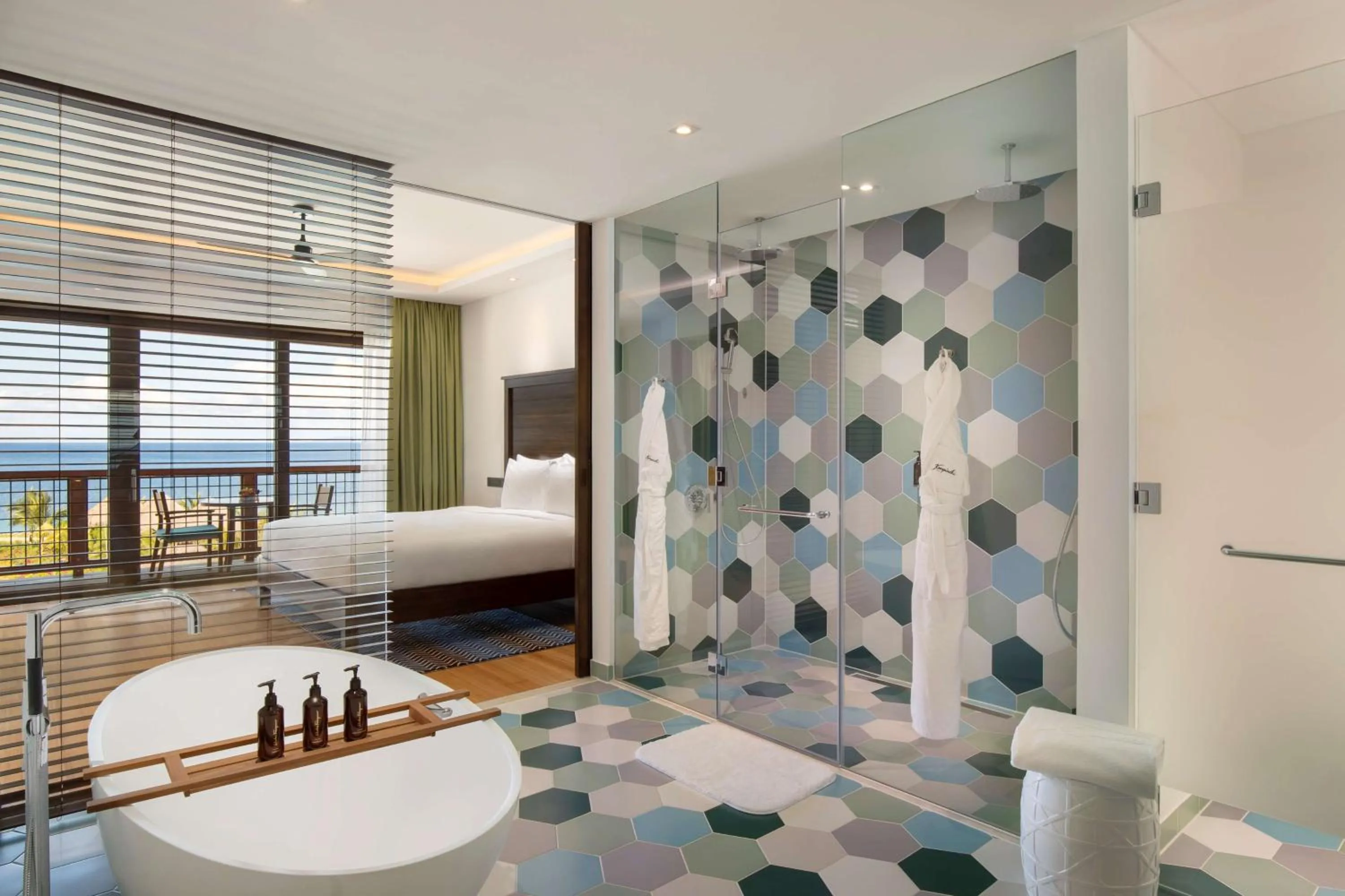 Bathroom, Bed in InterContinental Dominica Cabrits Resort & Spa by IHG
