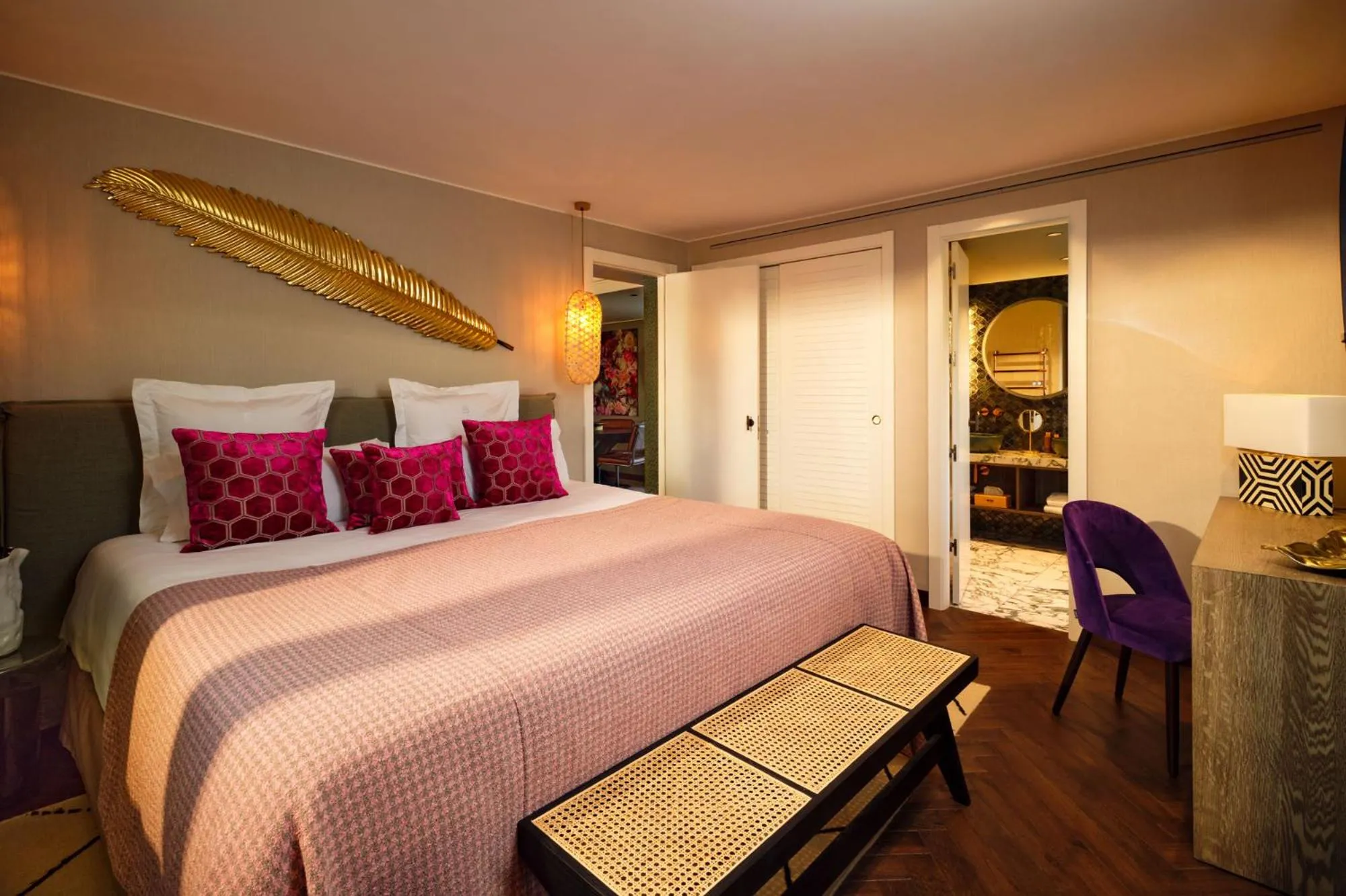 Bedroom, Bed in Boho Club