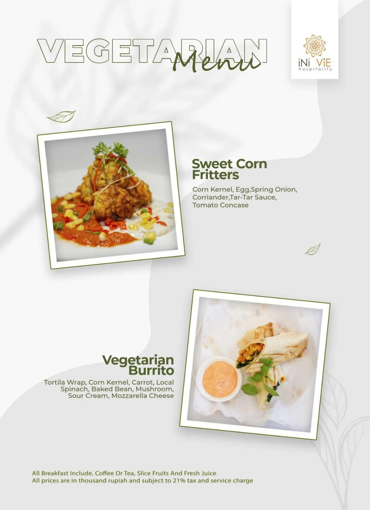 Breakfast in Ayona Villa Seminyak by Ini Vie Hospitality