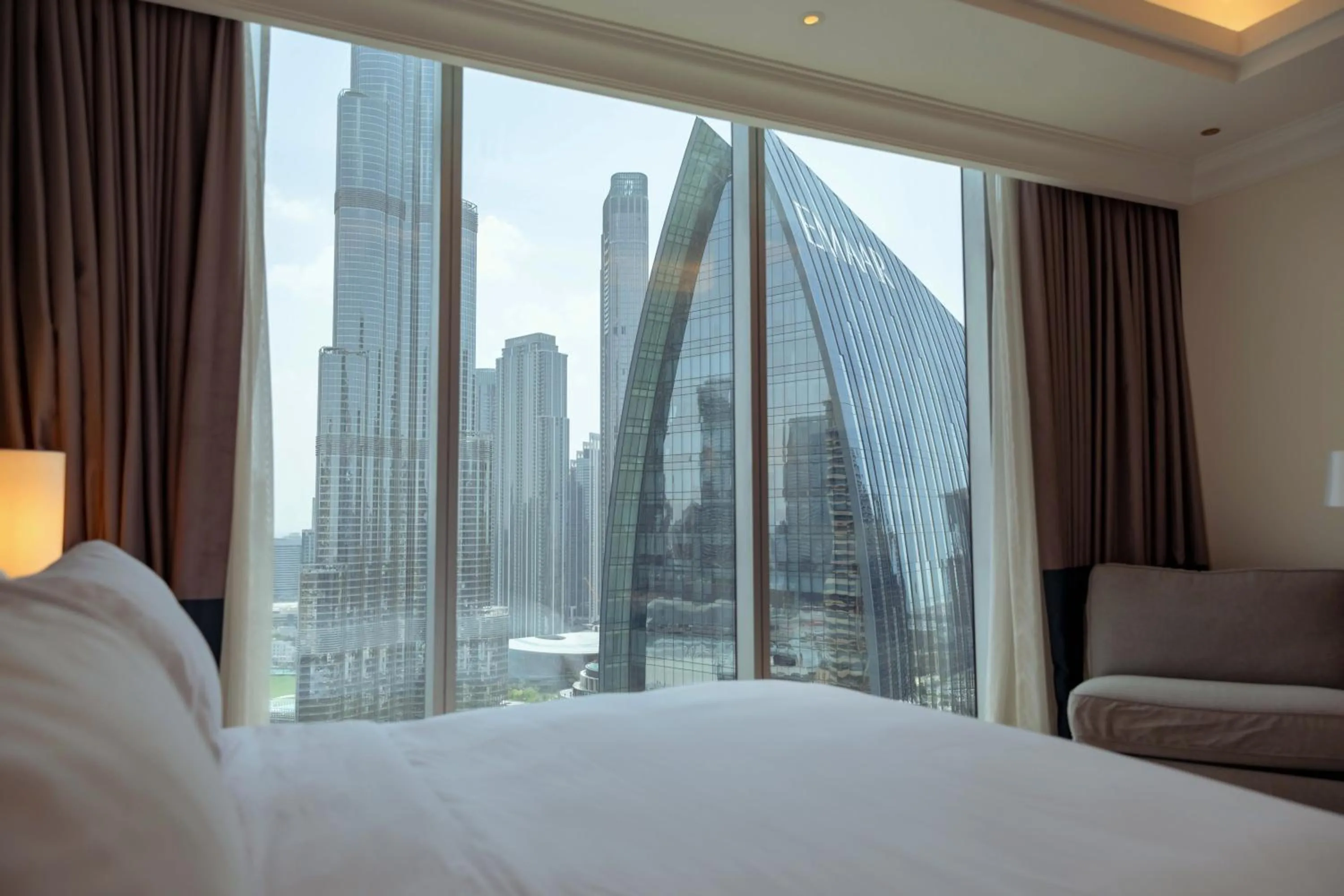 Bed in Amazing 2 bedroom with full burj view