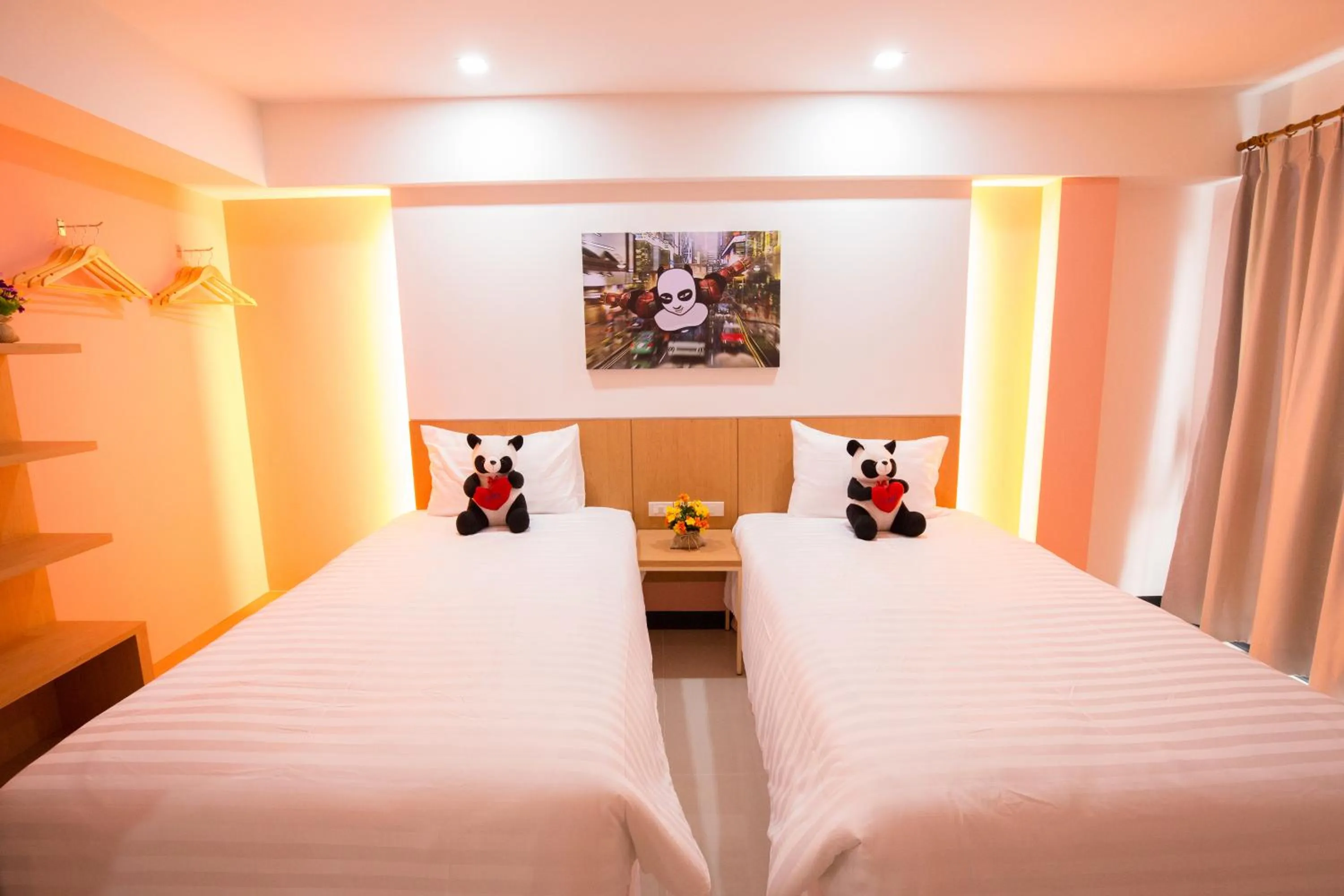 Bed in Lucky panda Hotel