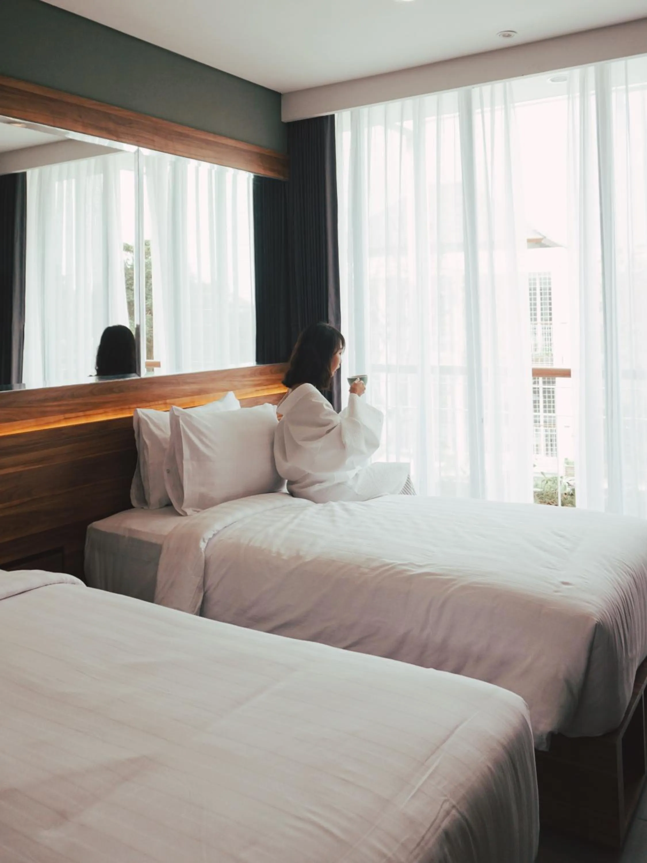 Bed in Rimbun Canggu Hotel