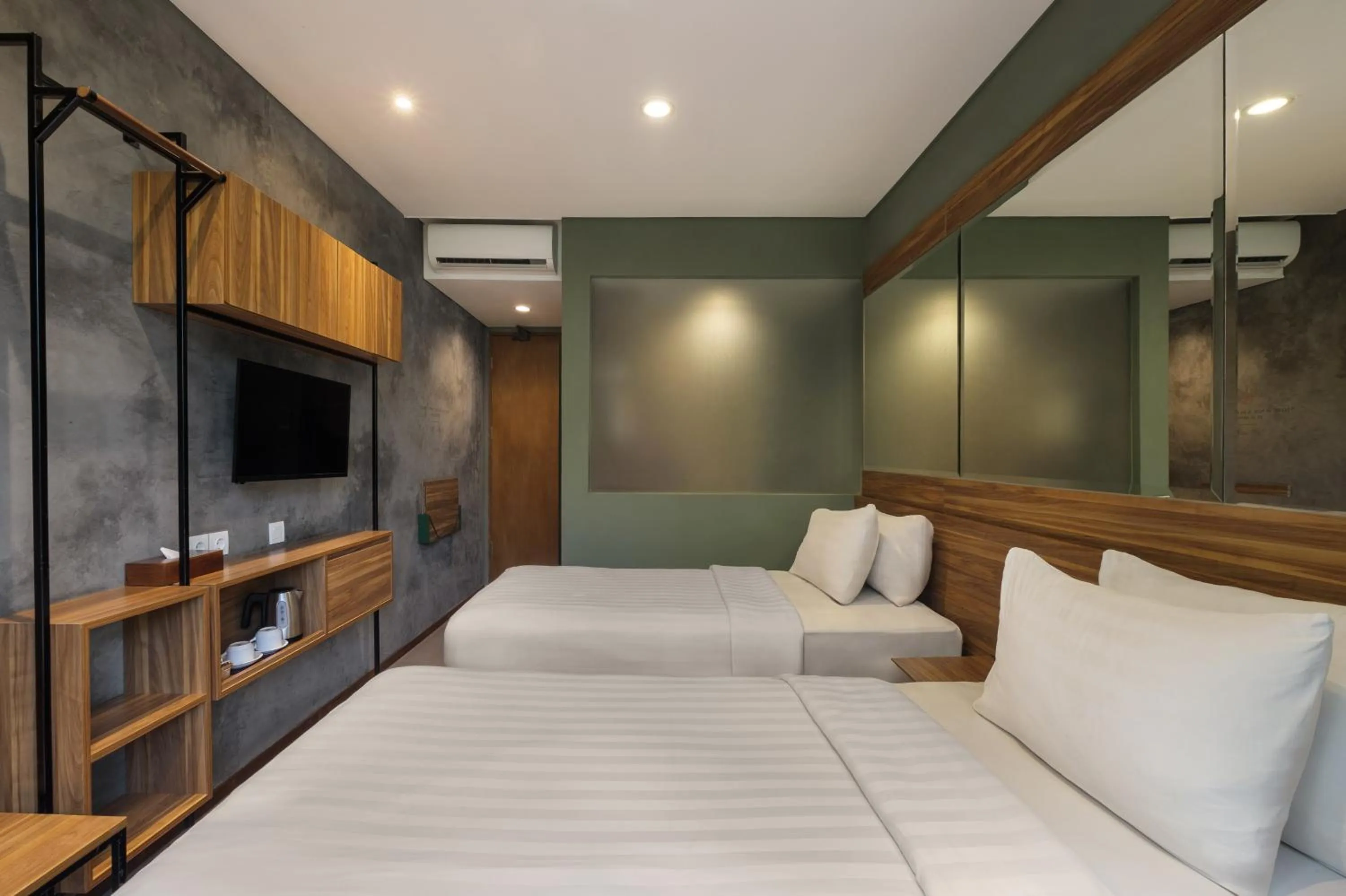 Bed in Rimbun Canggu Hotel