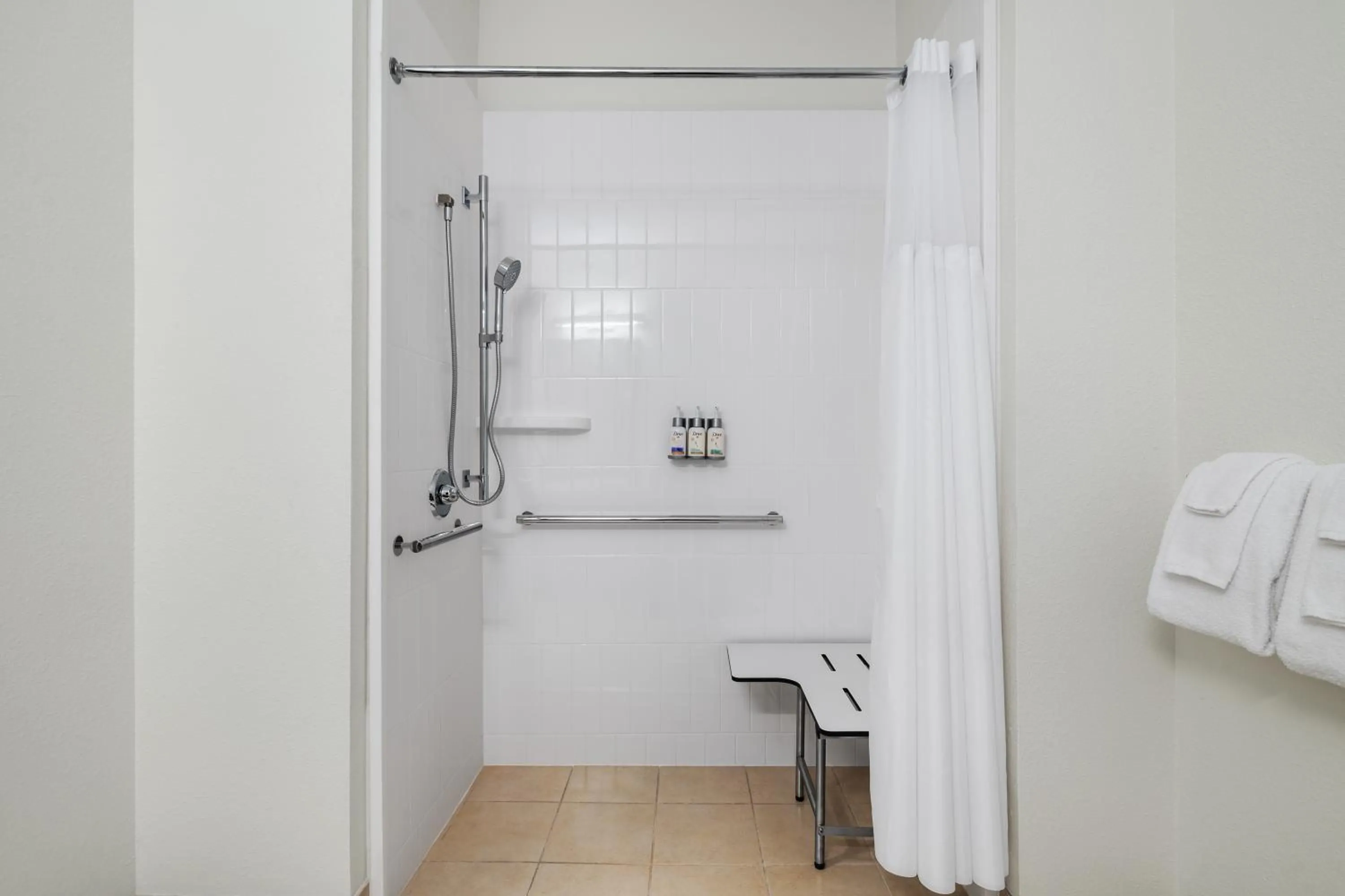 Shower in Garner Hotel Madison - Huntsville Airport by IHG