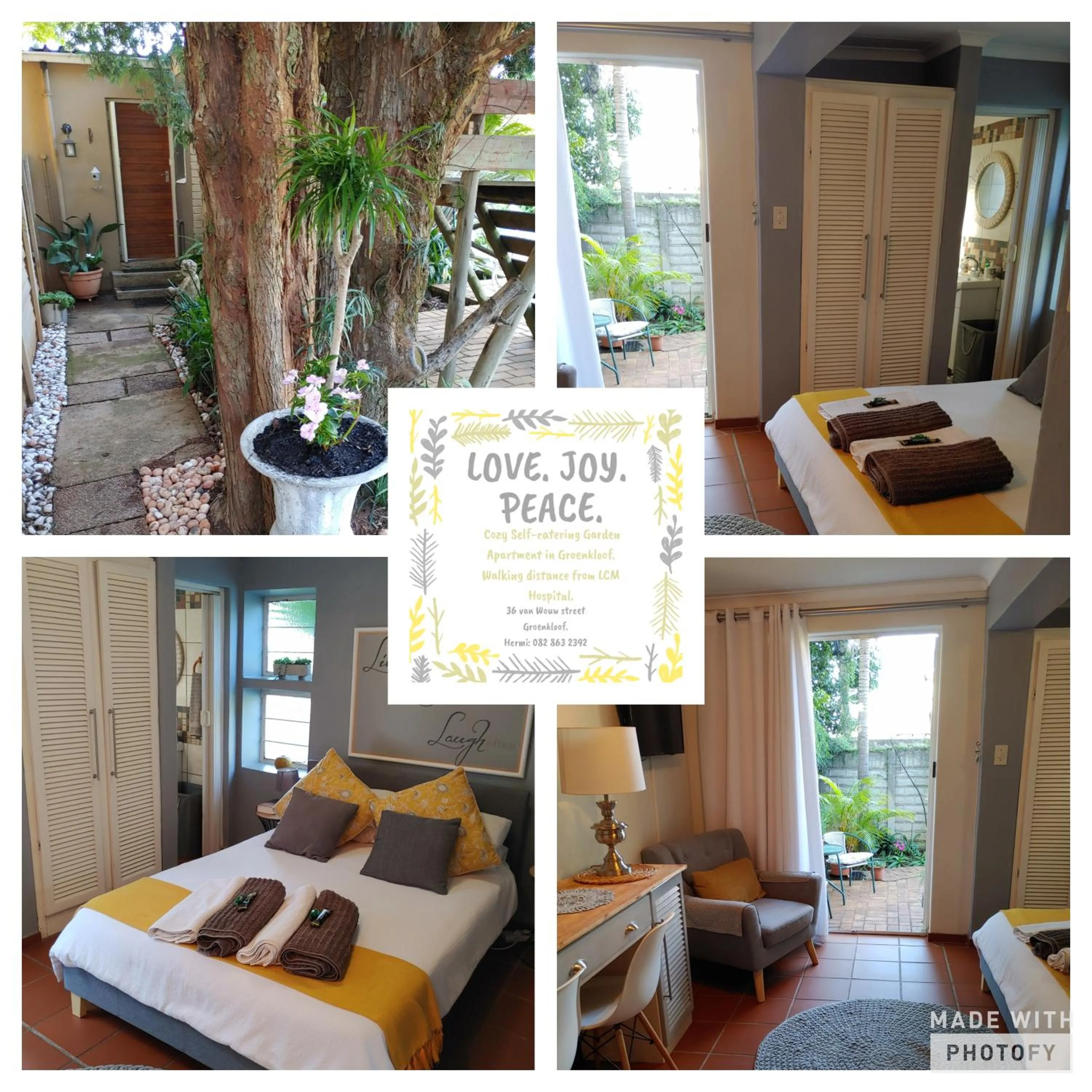 Bed in Love Joy Peace Cottage