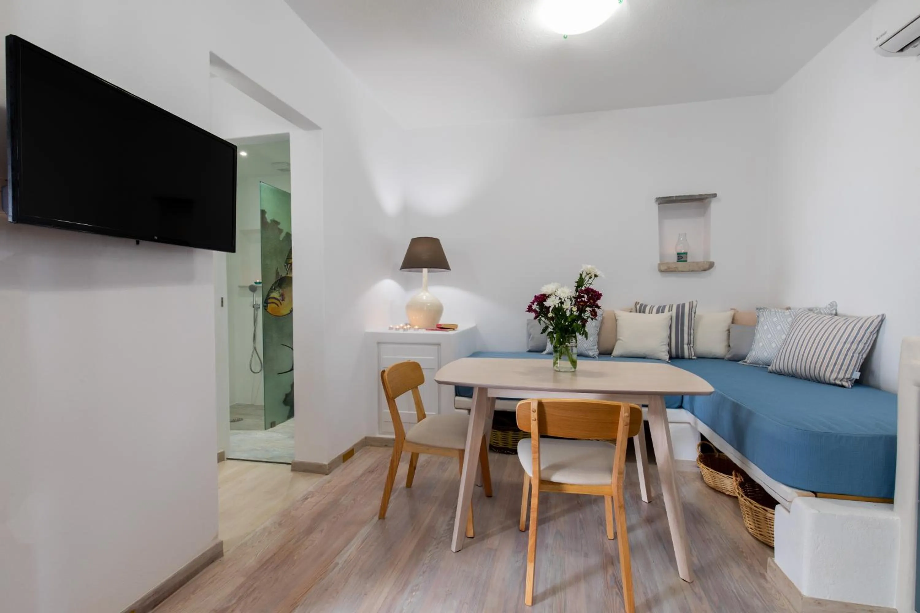 Shower in Arco Naxos Luxury Apartments