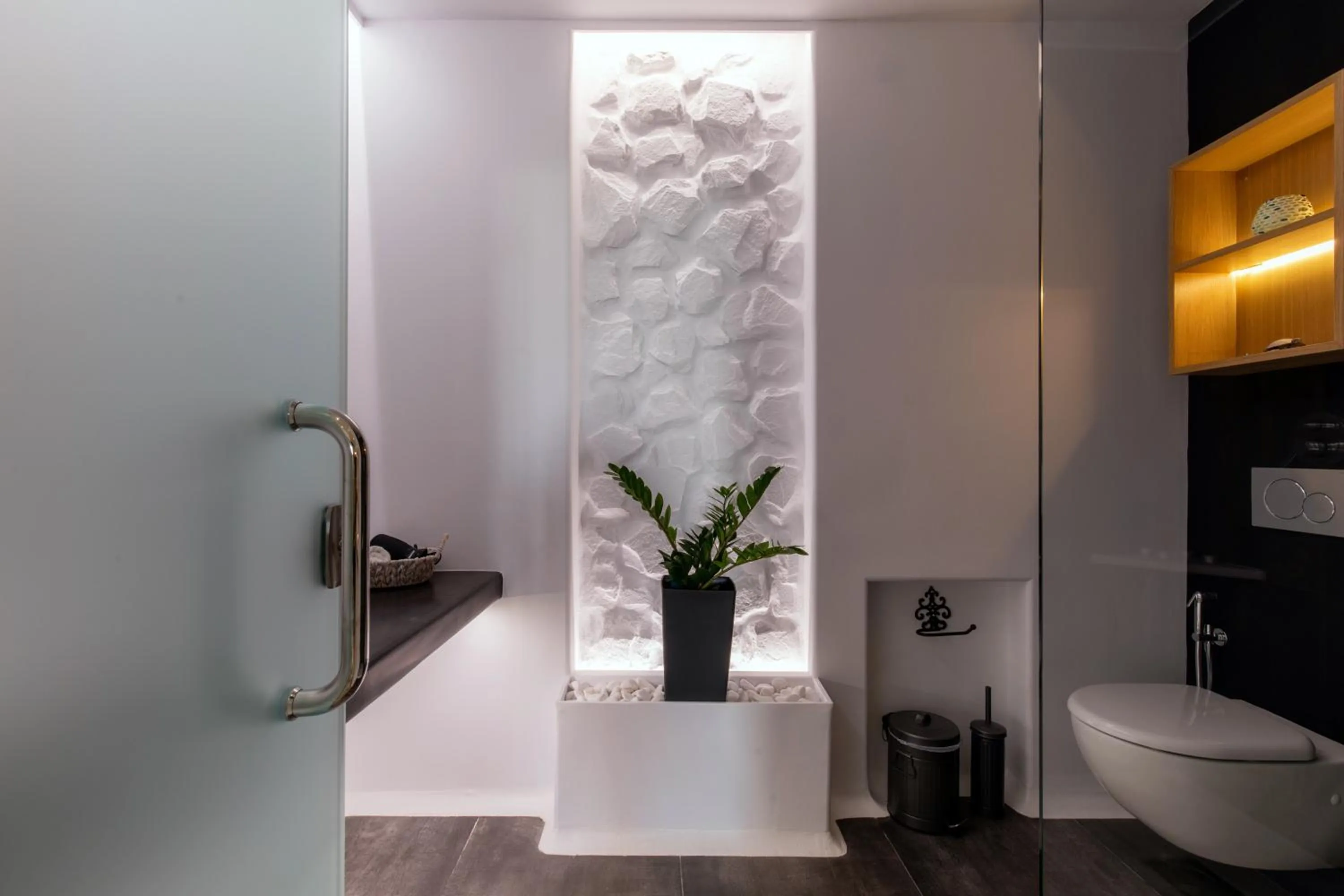 Shower in Arco Naxos Luxury Apartments