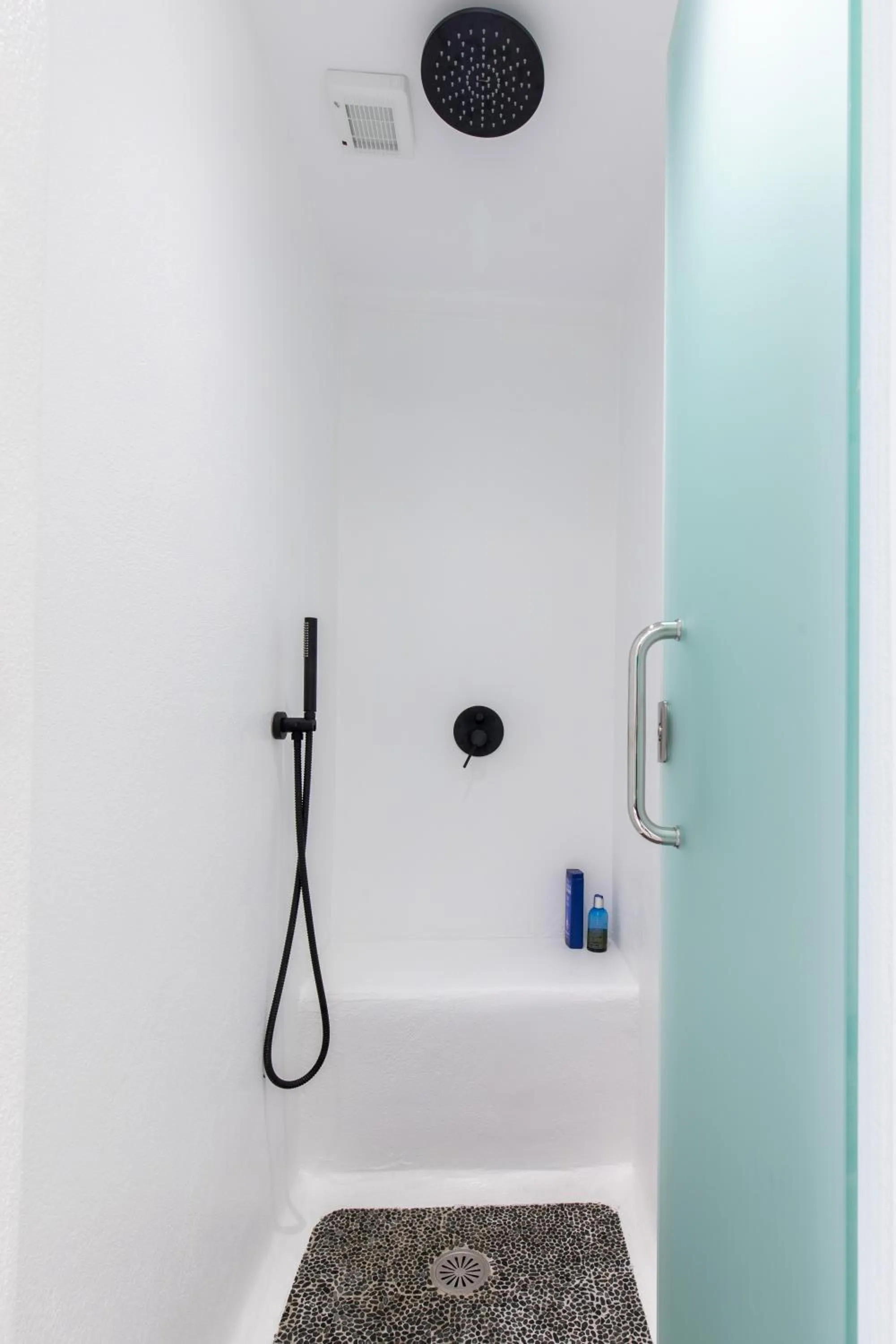 Shower in Arco Naxos Luxury Apartments