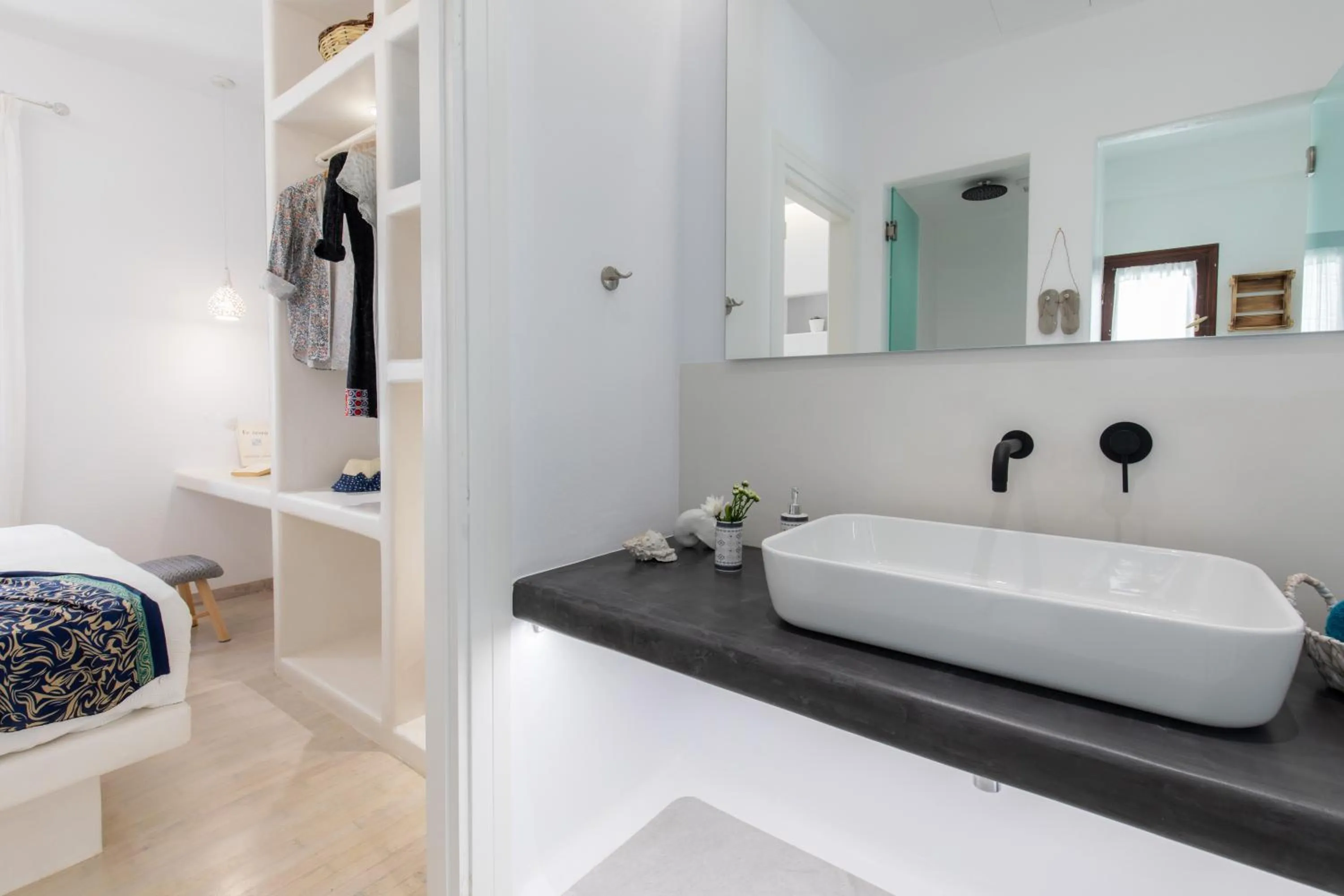 Shower in Arco Naxos Luxury Apartments