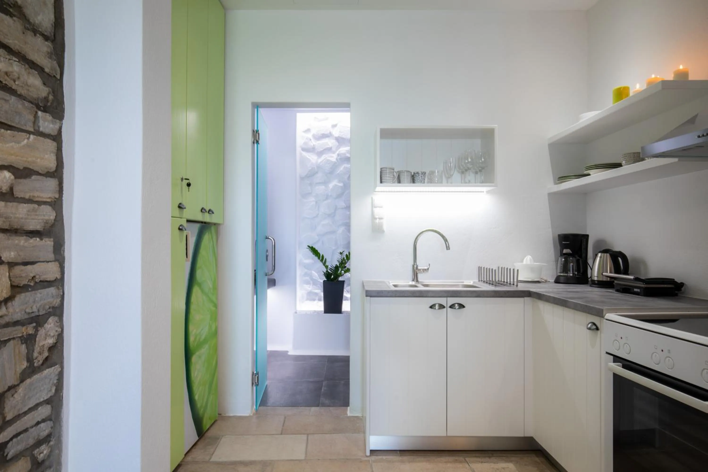 Shower in Arco Naxos Luxury Apartments