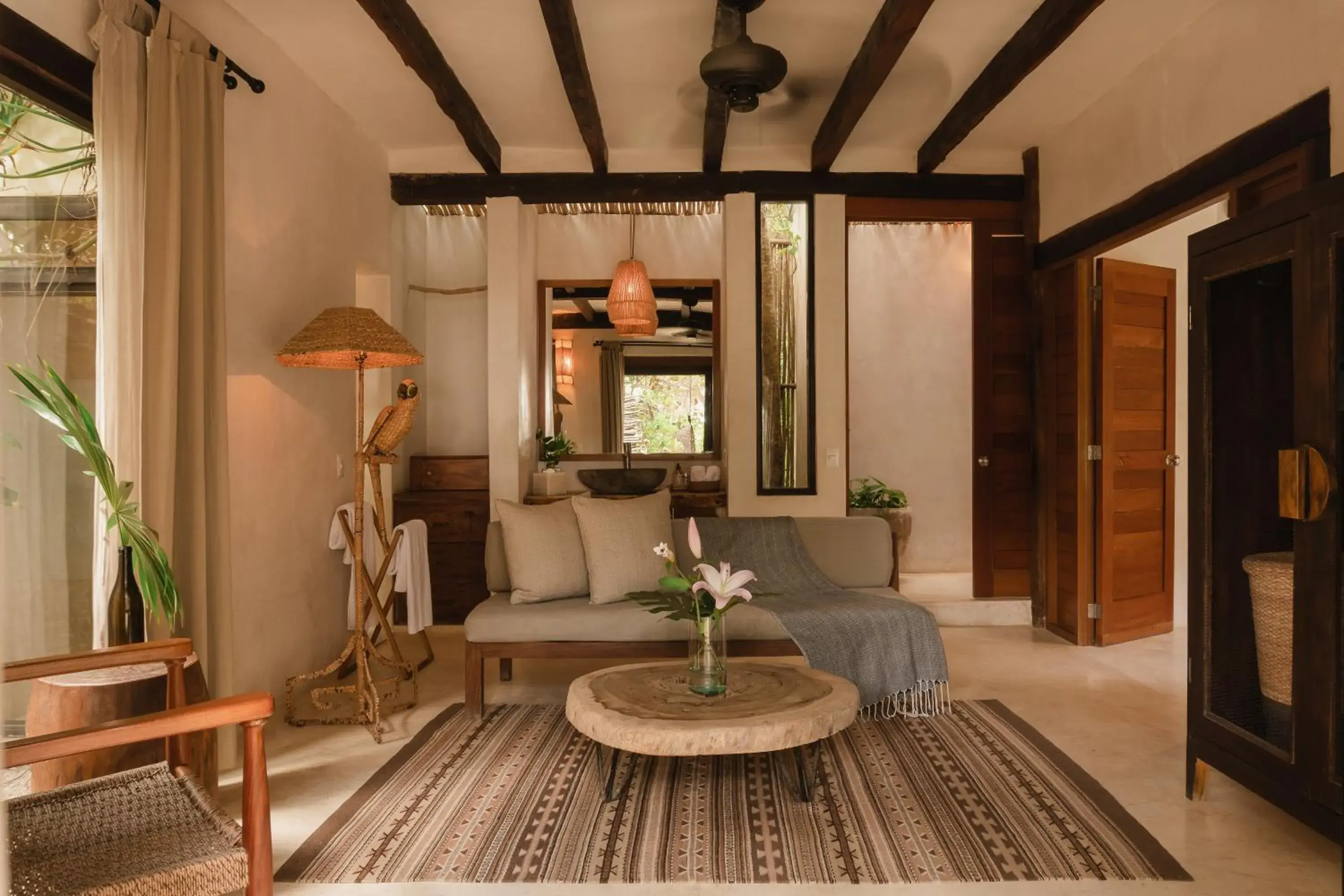 Living room, Seating Area in Aldea Canzul Tulum