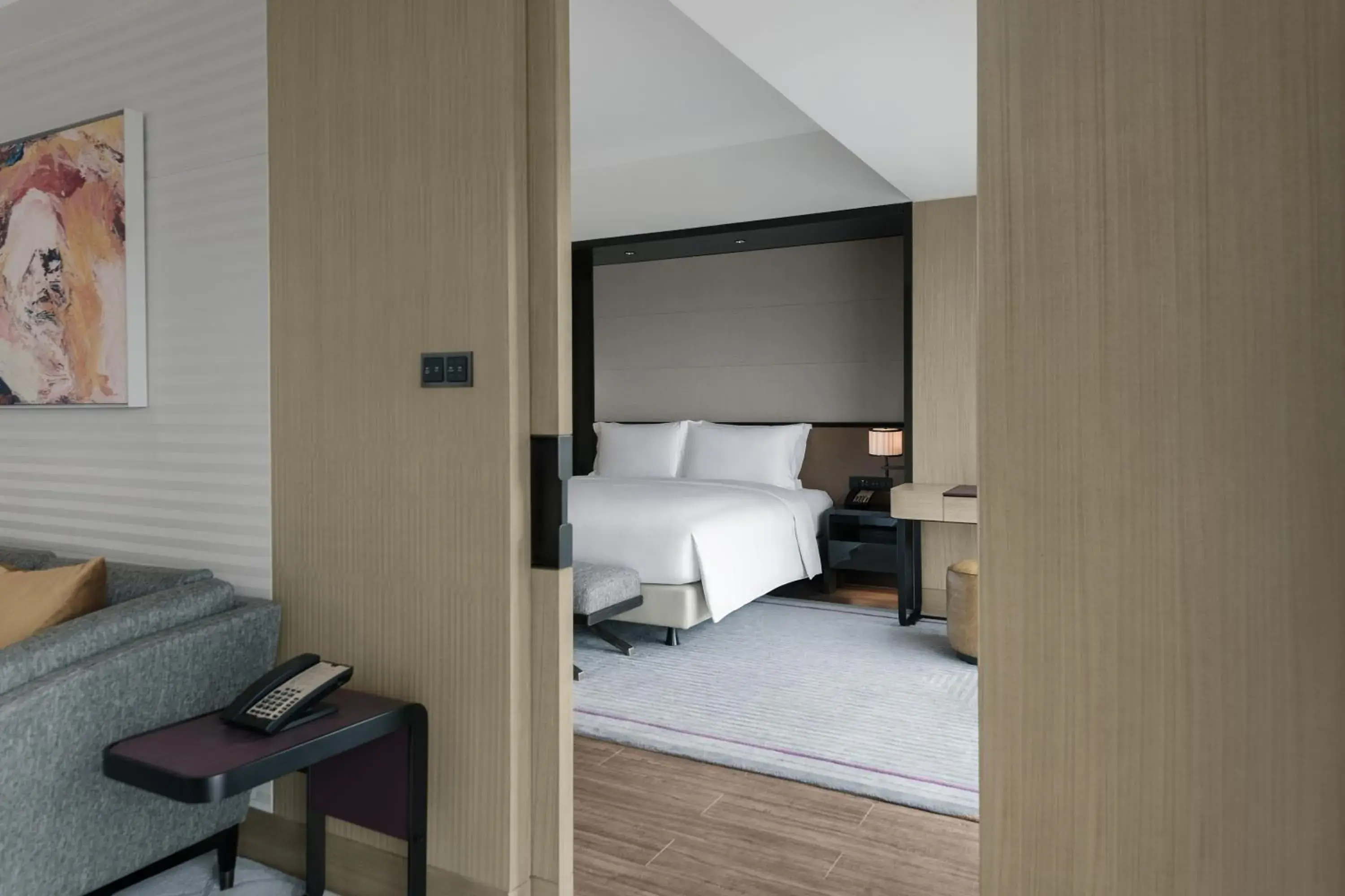 Bed in New World Langfang Hotel Bed in New World Langfang Hotel