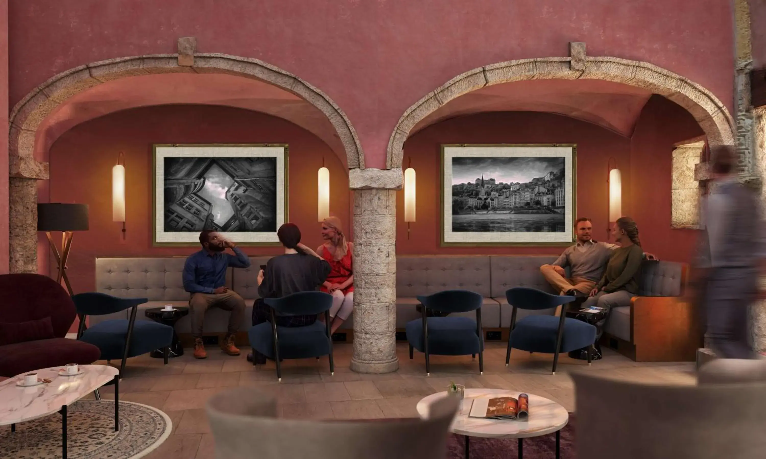 Lounge or bar in Cour des Loges Lyon, A Radisson Collection Hotel Lounge or bar in Cour des Loges Lyon, A Radisson Collection Hotel