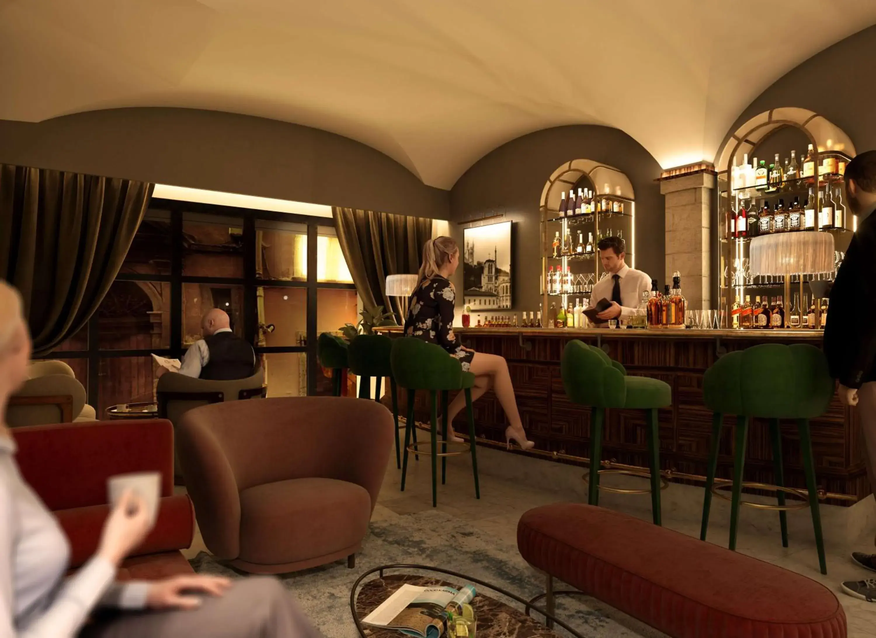 Lounge or bar in Cour des Loges Lyon, A Radisson Collection Hotel Lounge or bar in Cour des Loges Lyon, A Radisson Collection Hotel
