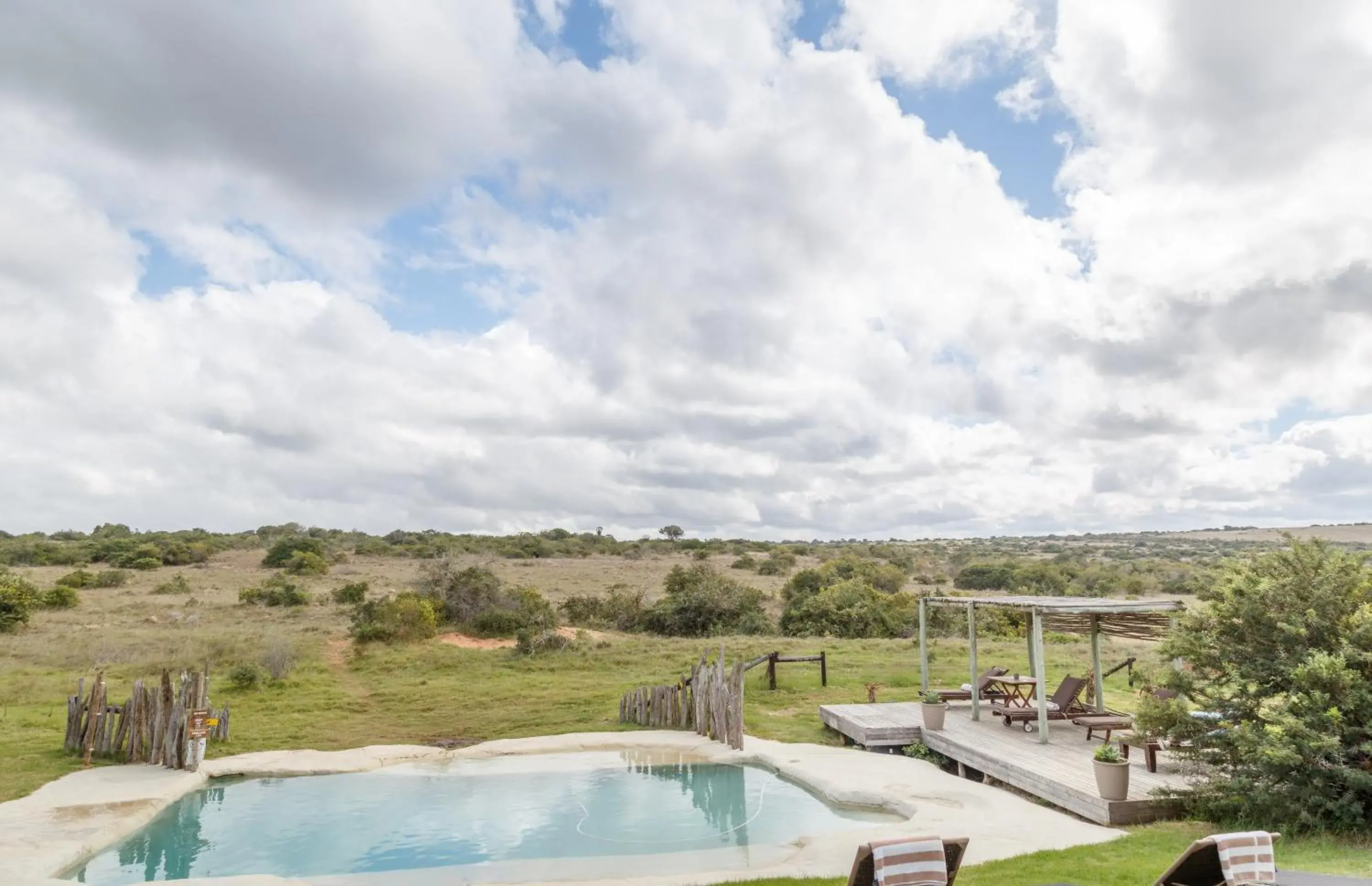 Pool view in Hlosi Game Lodge - Amakhala Game Reserve Pool view in Hlosi Game Lodge - Amakhala Game Reserve