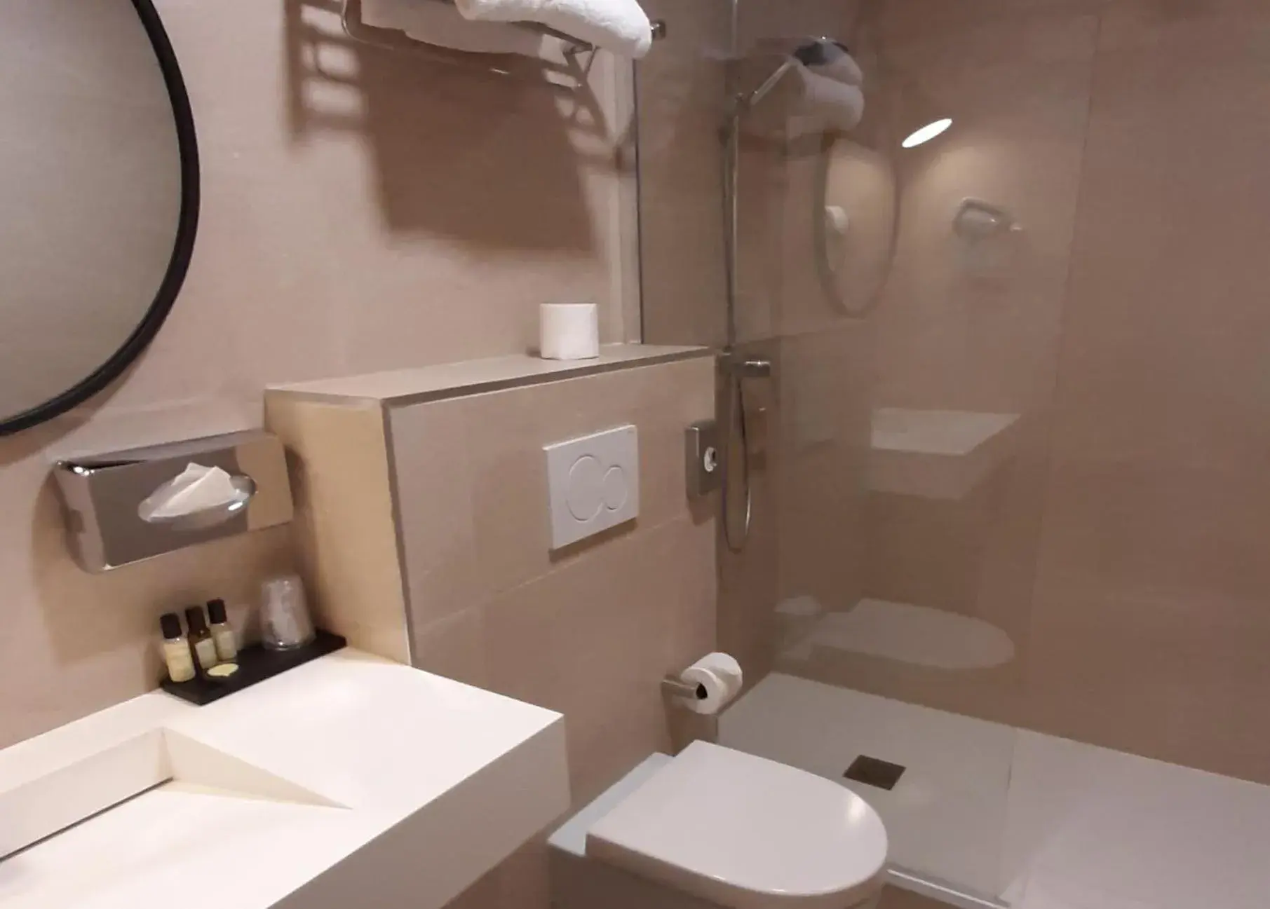 Shower, Bathroom in Qualys-Hotel Rueil La Defense