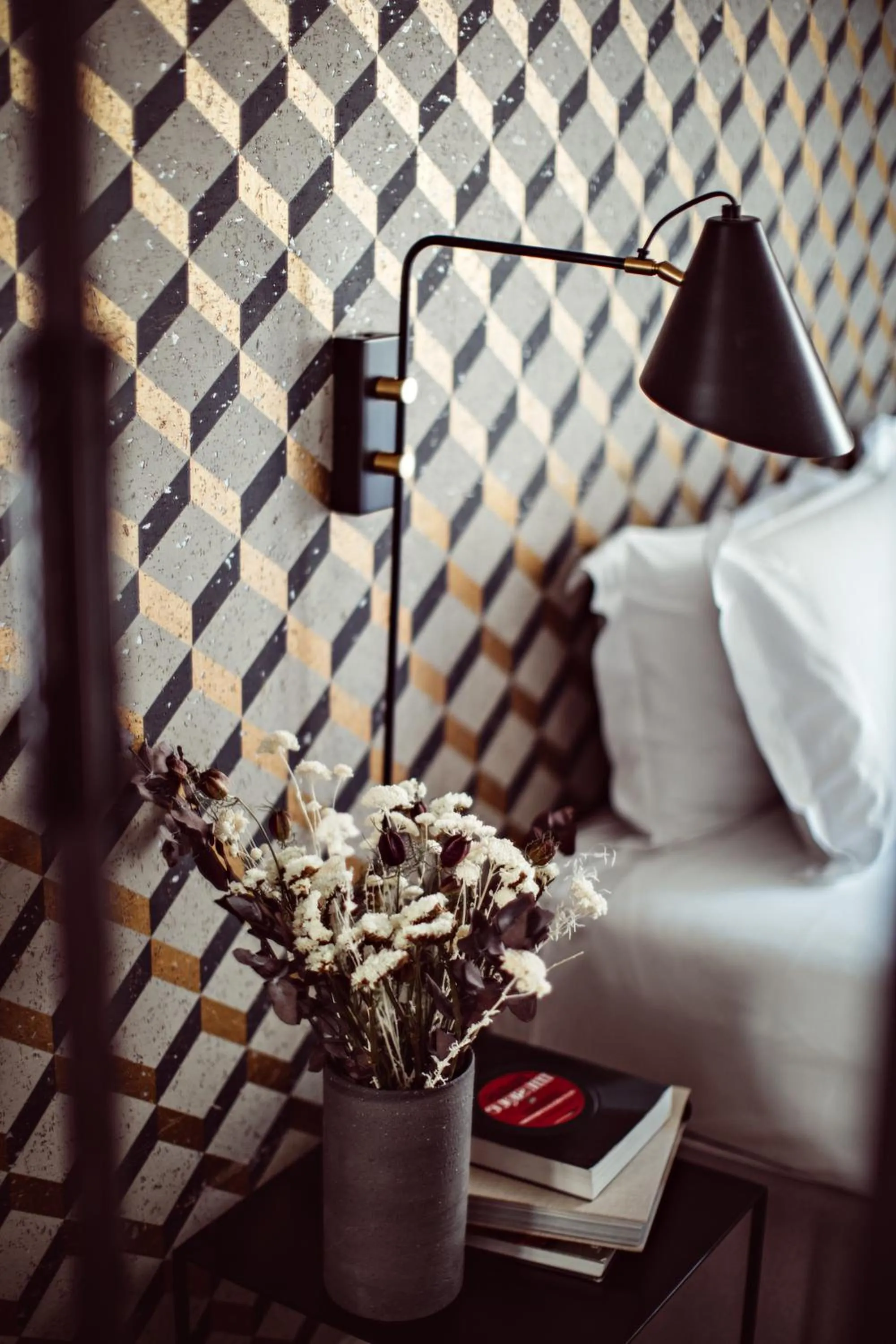 Decorative detail, Bed in Hotel Monsieur Helder