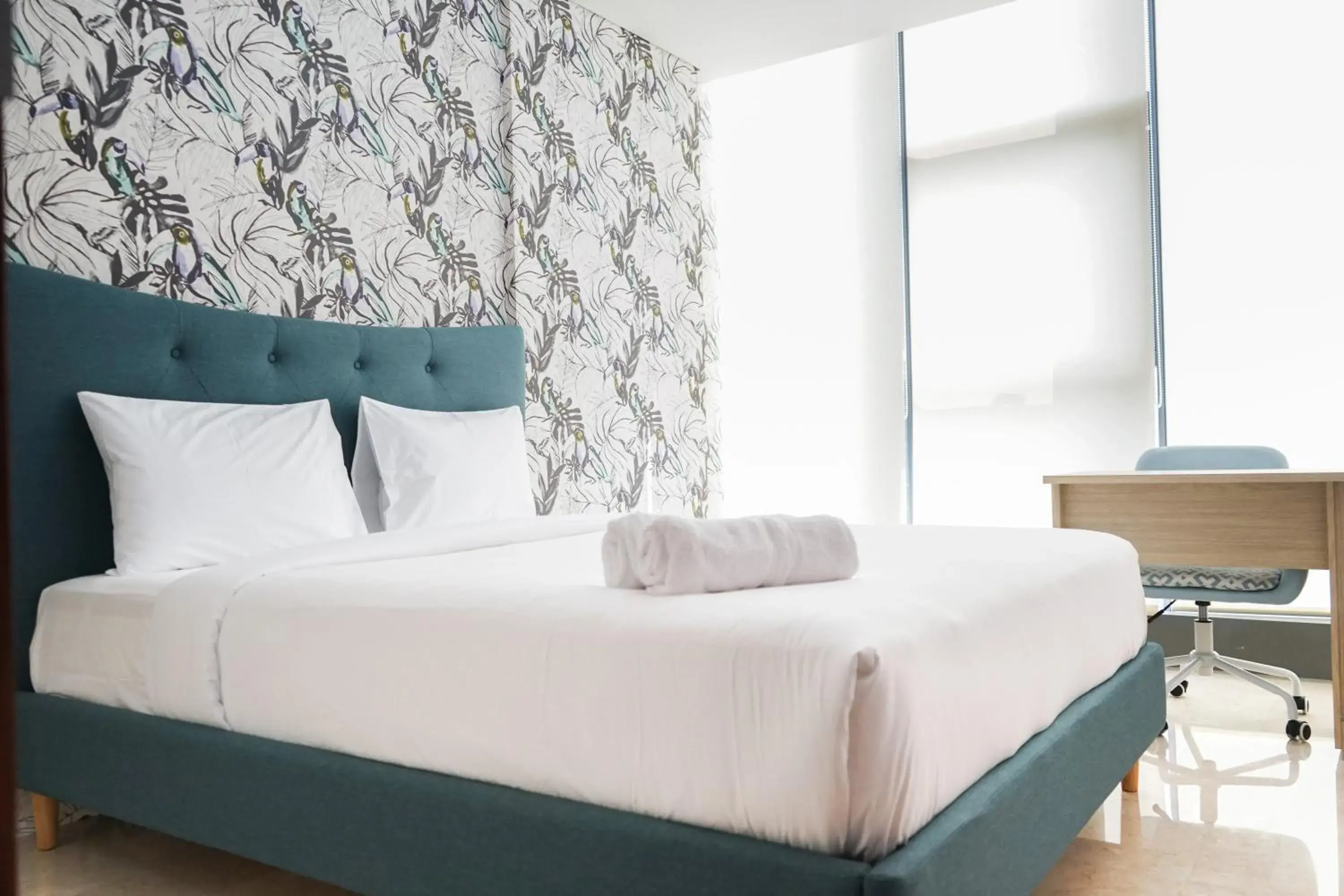 Bedroom, Bed in South Tower 2BR at L'Avenue Apartment By Travelio Bedroom, Bed in South Tower 2BR at L'Avenue Apartment By Travelio