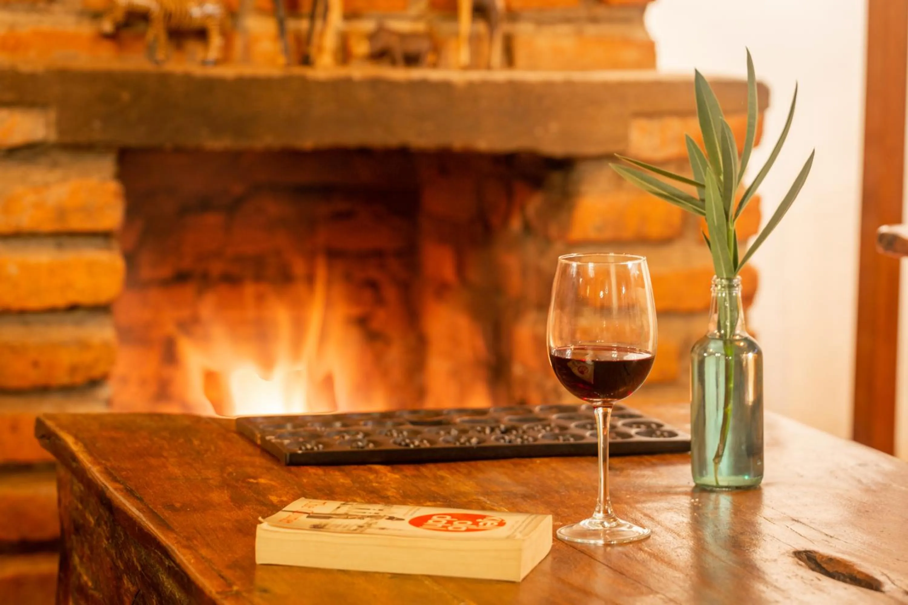 fireplace in Karatu Tented Lodge