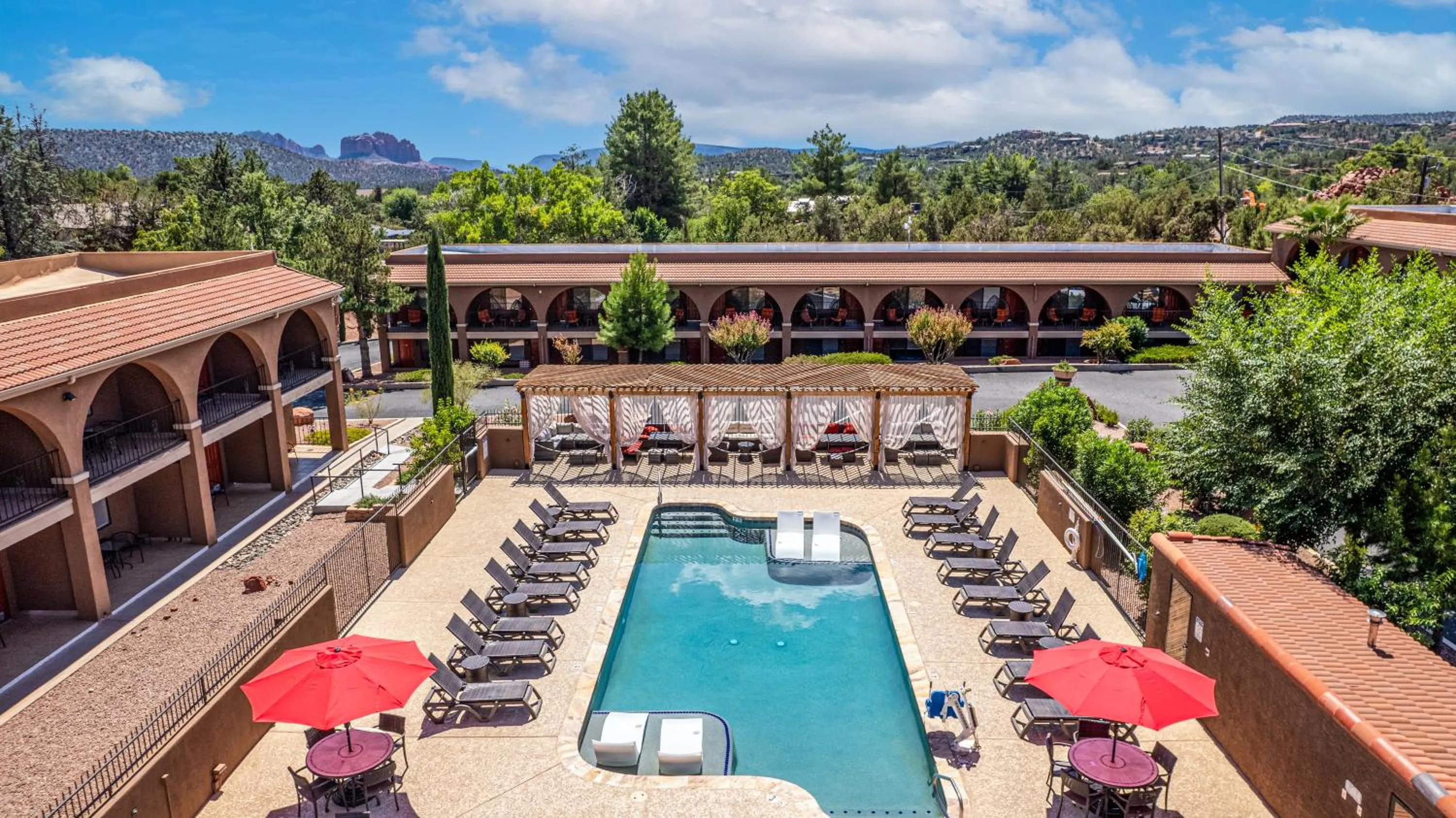 Pool view in GreenTree Inn Sedona