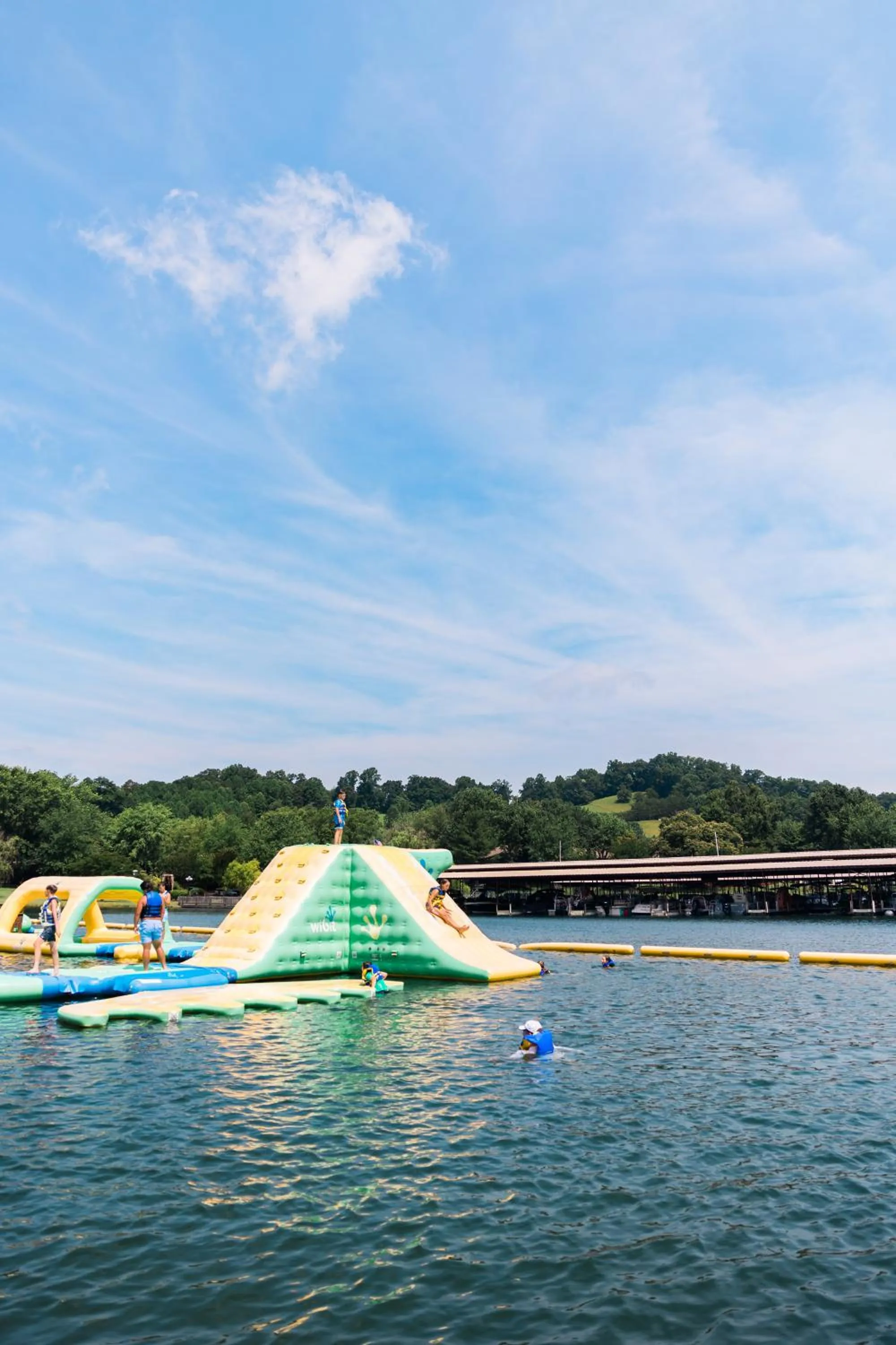 Aqua park in The Ridges Resort on Lake Chatuge