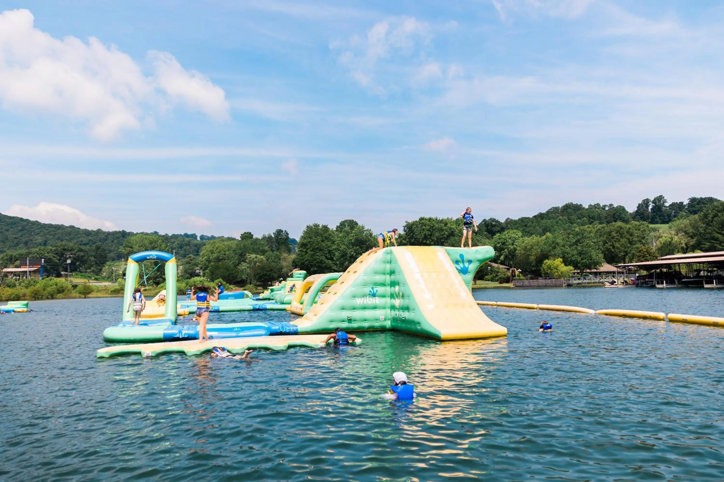 Aqua park in The Ridges Resort on Lake Chatuge