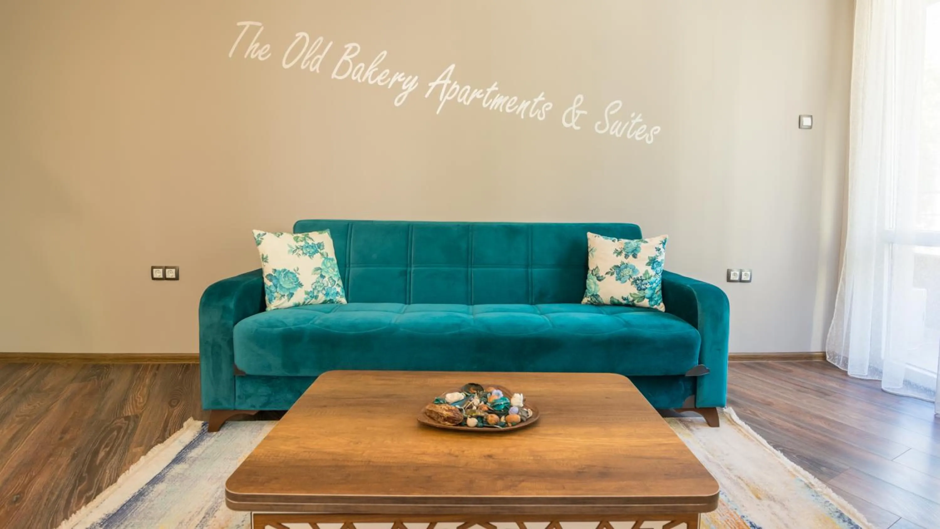 Living room in The old Bakery Apartments