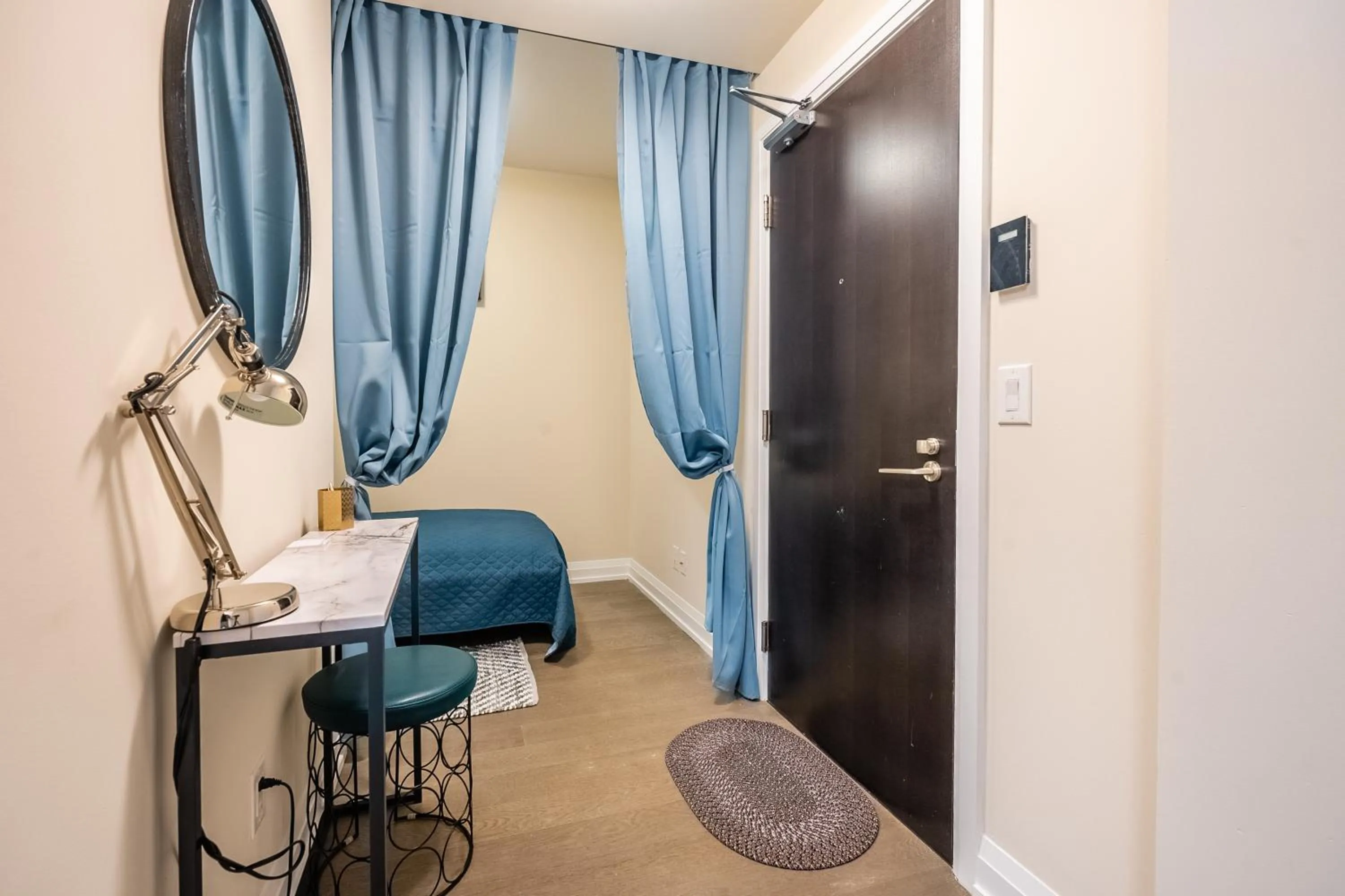 Bed in GLOBALSTAY Modern Apartments in North York Skyscraper