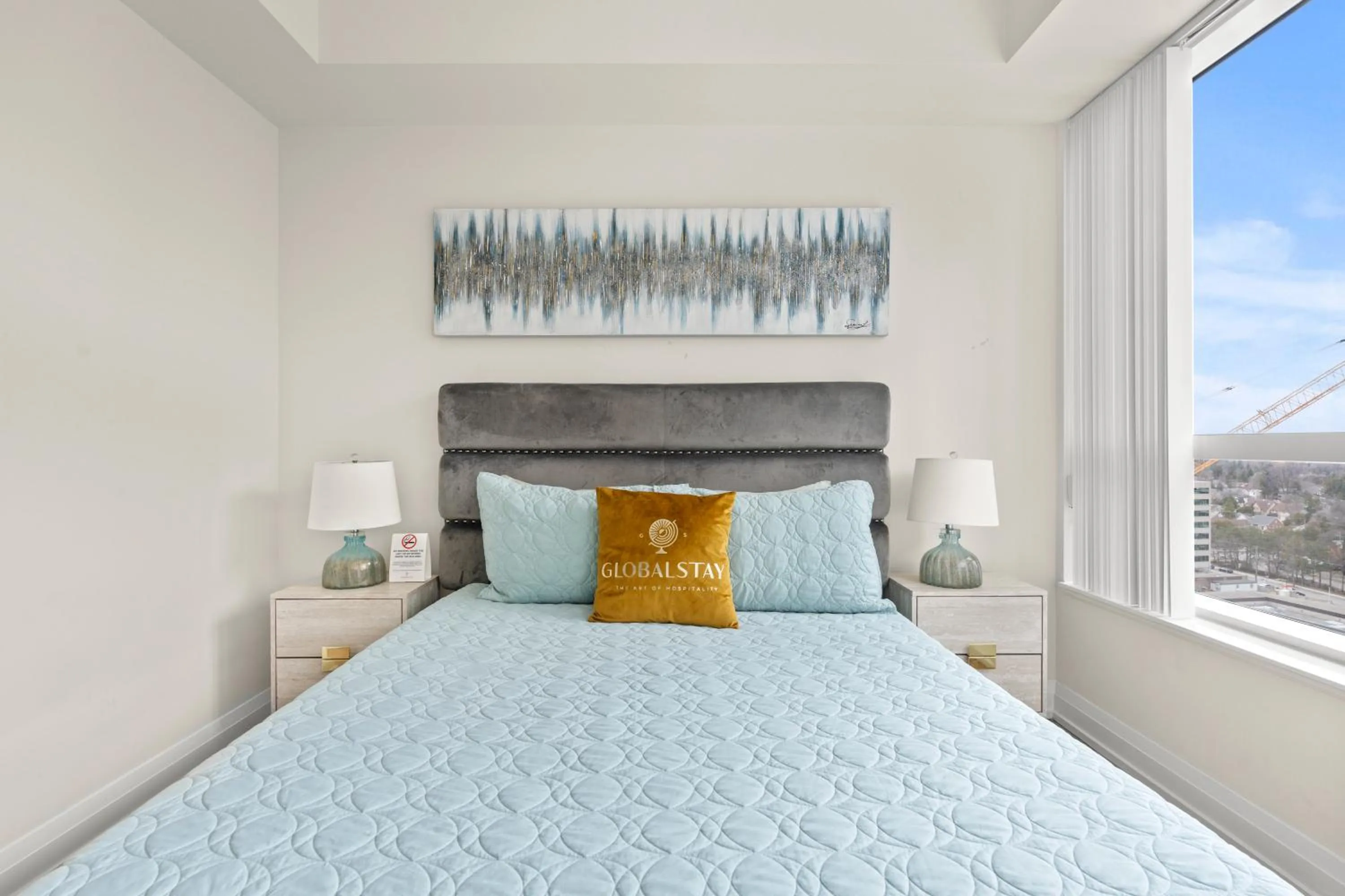 Bed in GLOBALSTAY Modern Apartments in North York Skyscraper