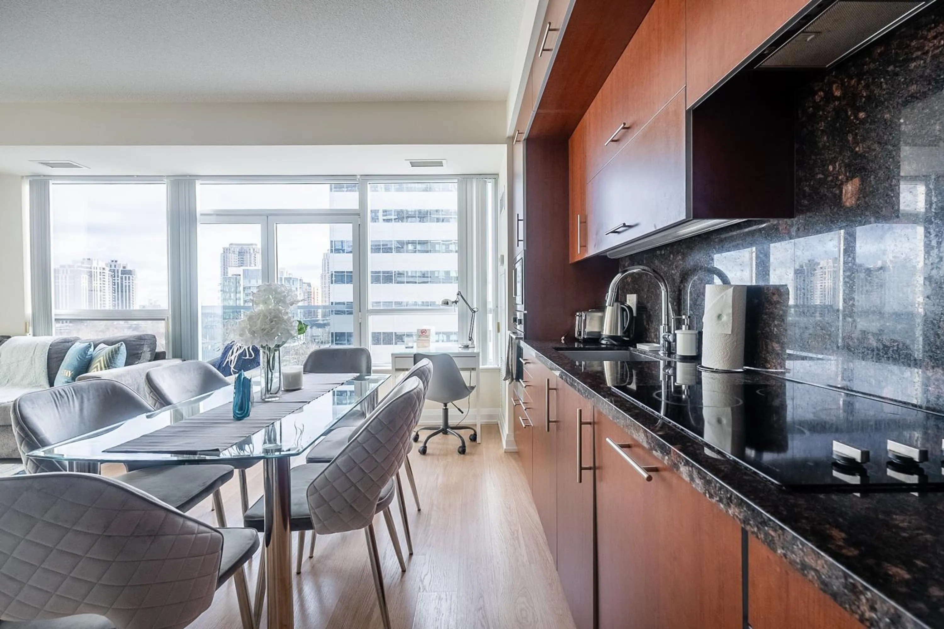 Kitchen or kitchenette in GLOBALSTAY Modern Apartments in North York Skyscraper