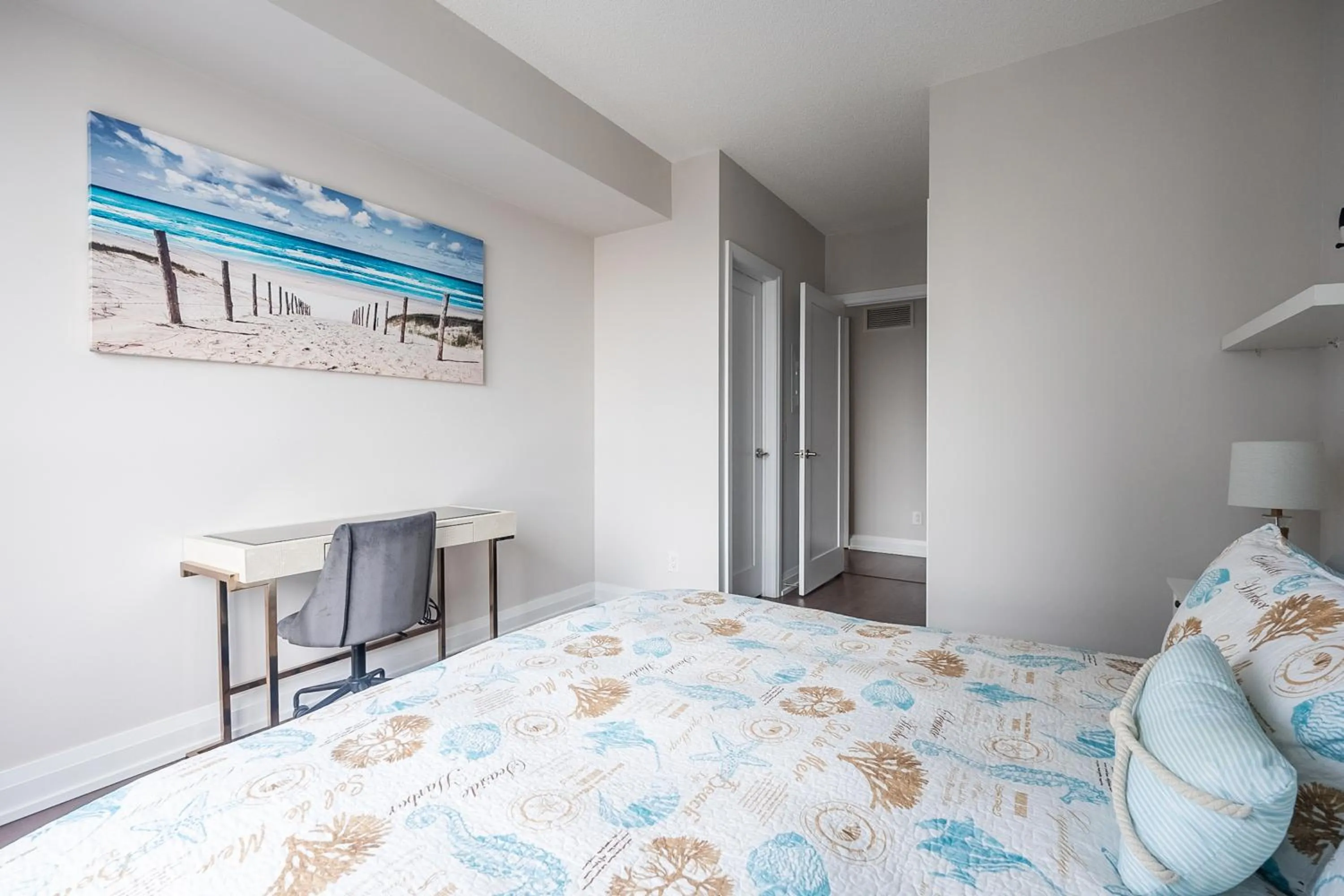 Bed in GLOBALSTAY Modern Apartments in North York Skyscraper