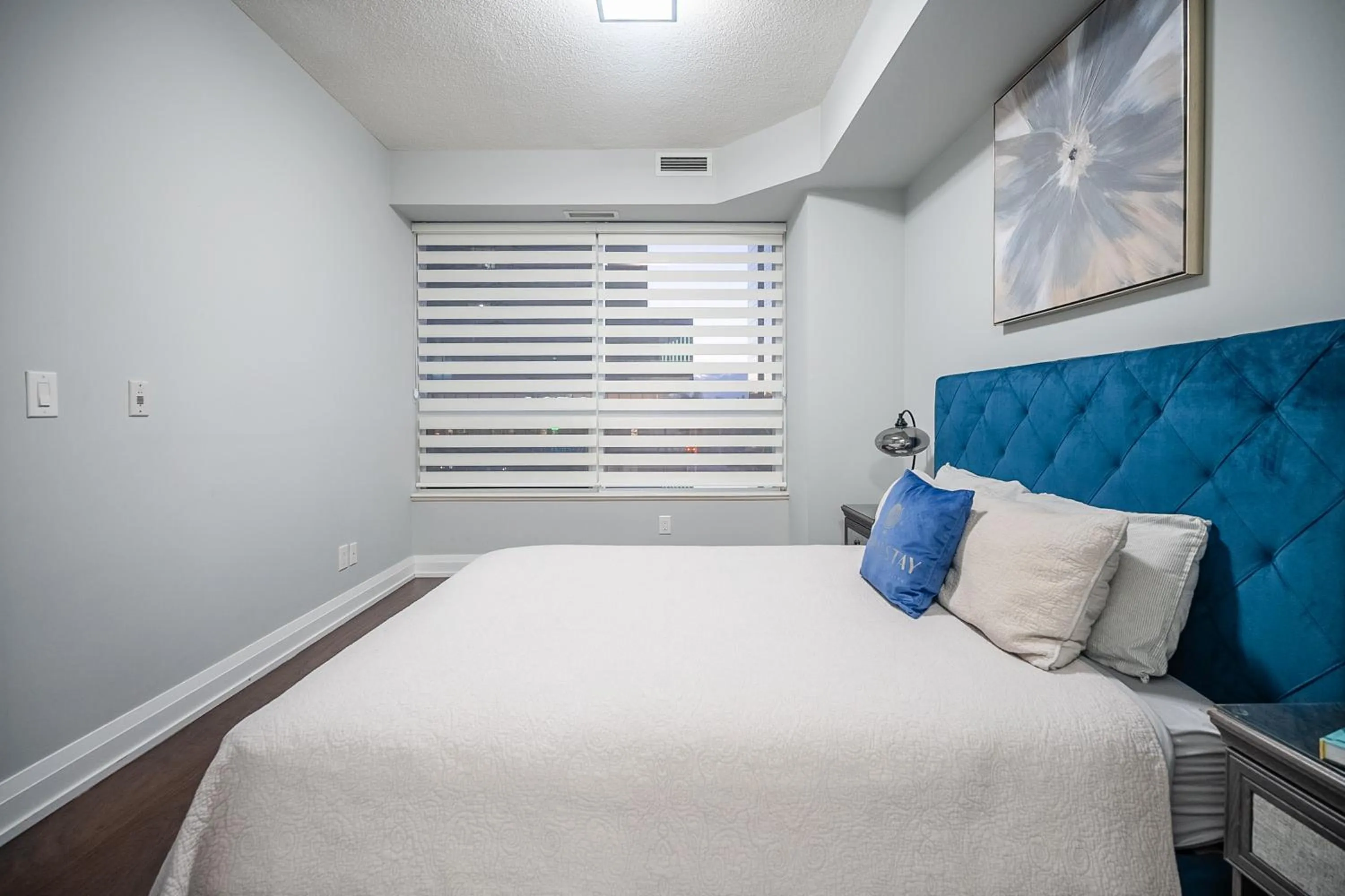 Bed in GLOBALSTAY Modern Apartments in North York Skyscraper