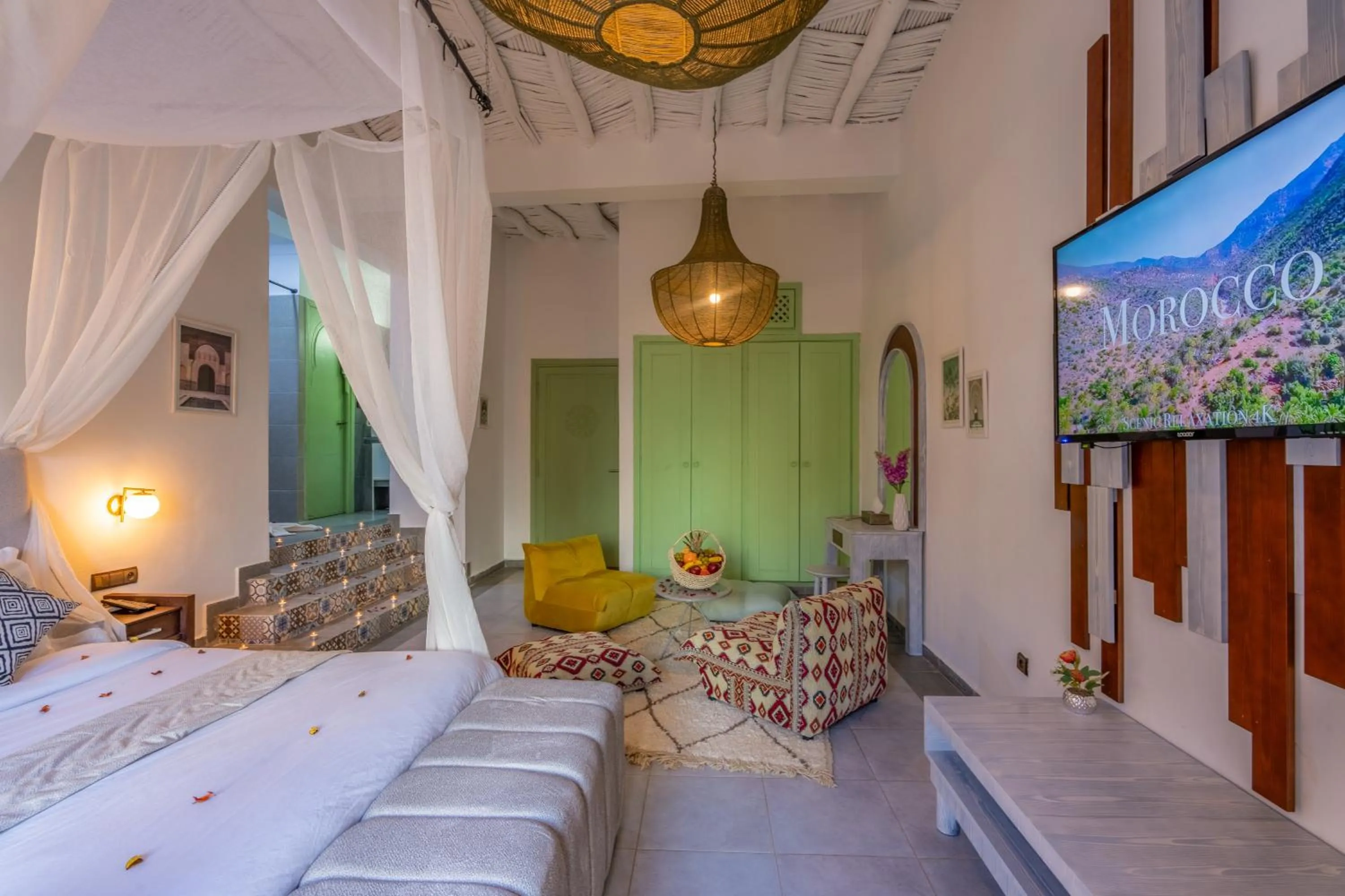 Bed in Taj Atlas Wellness Boutique Hôtel & Spa