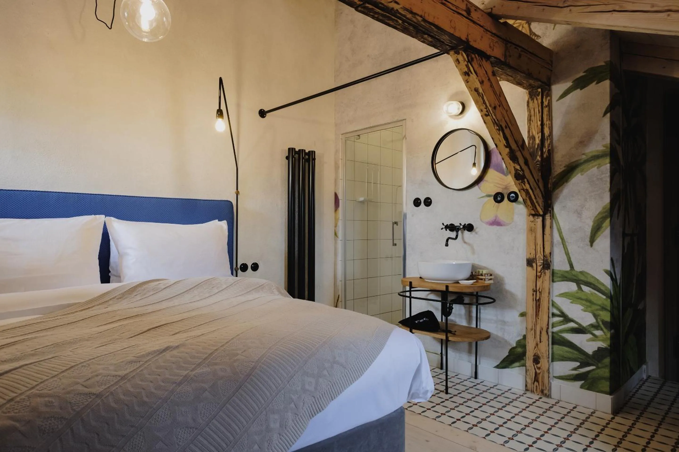 Bed in Monastery Garden Bistro & Rooms