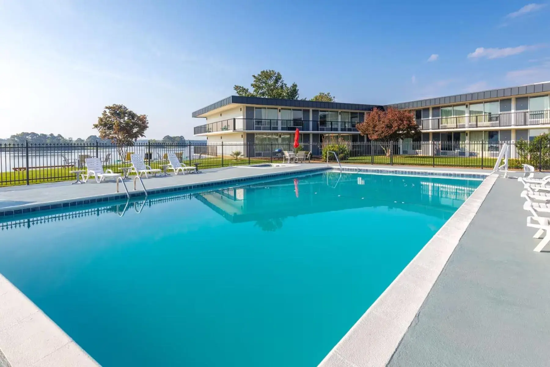 Pool view in Super 8 by Wyndham Riverside AL Pool view in Super 8 by Wyndham Riverside AL