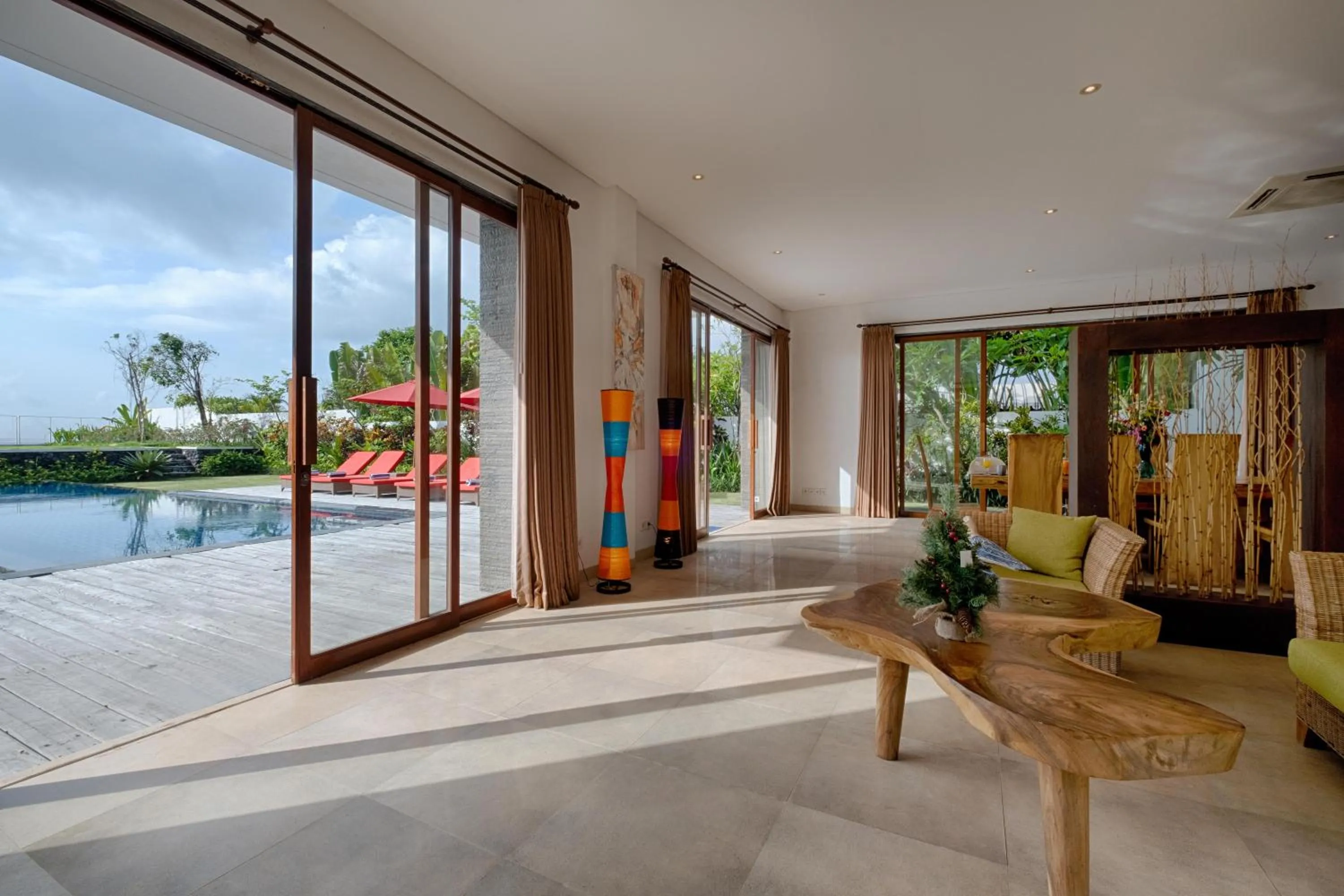 Pool view in Keramas Beachfront Villa by Sanga Sanga Hospitality