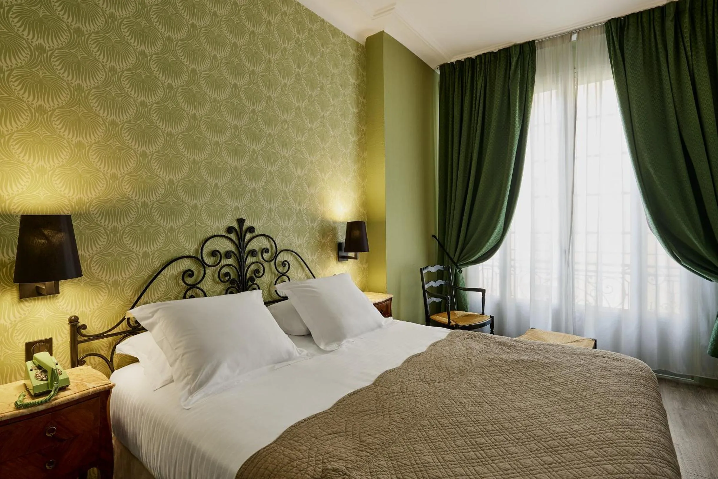 Bedroom, Bed in Hotel Le Grimaldi by Happyculture