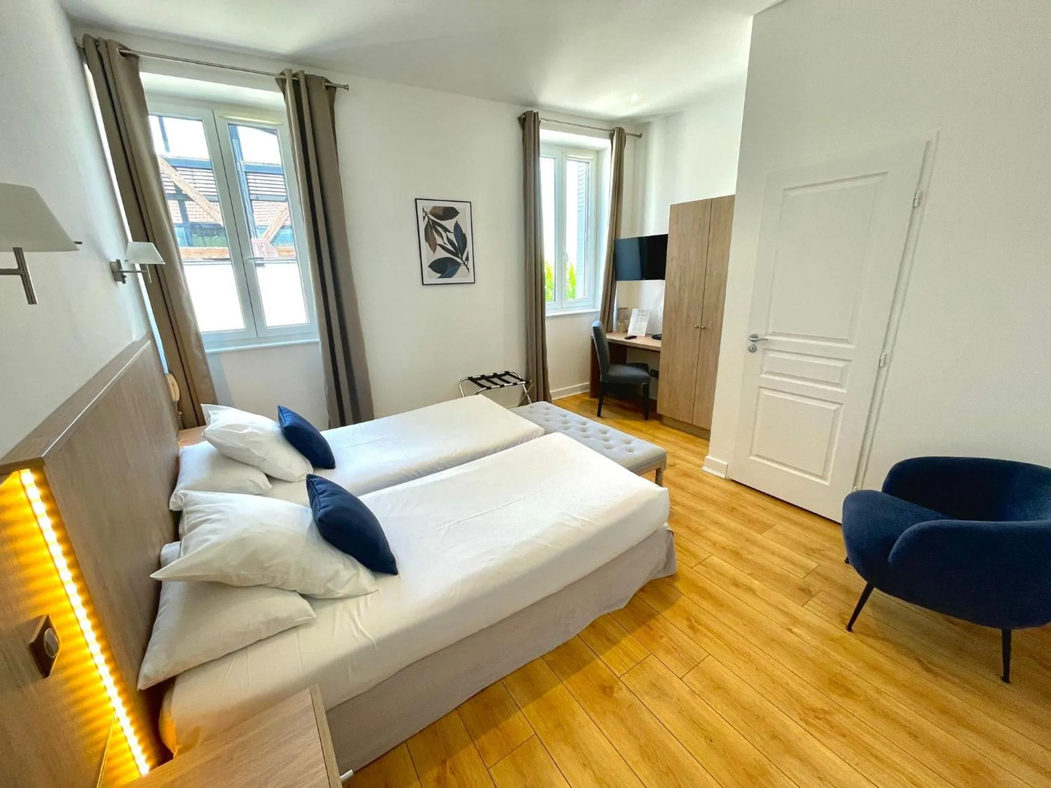 Bed in Hôtel Les Deux Coteaux