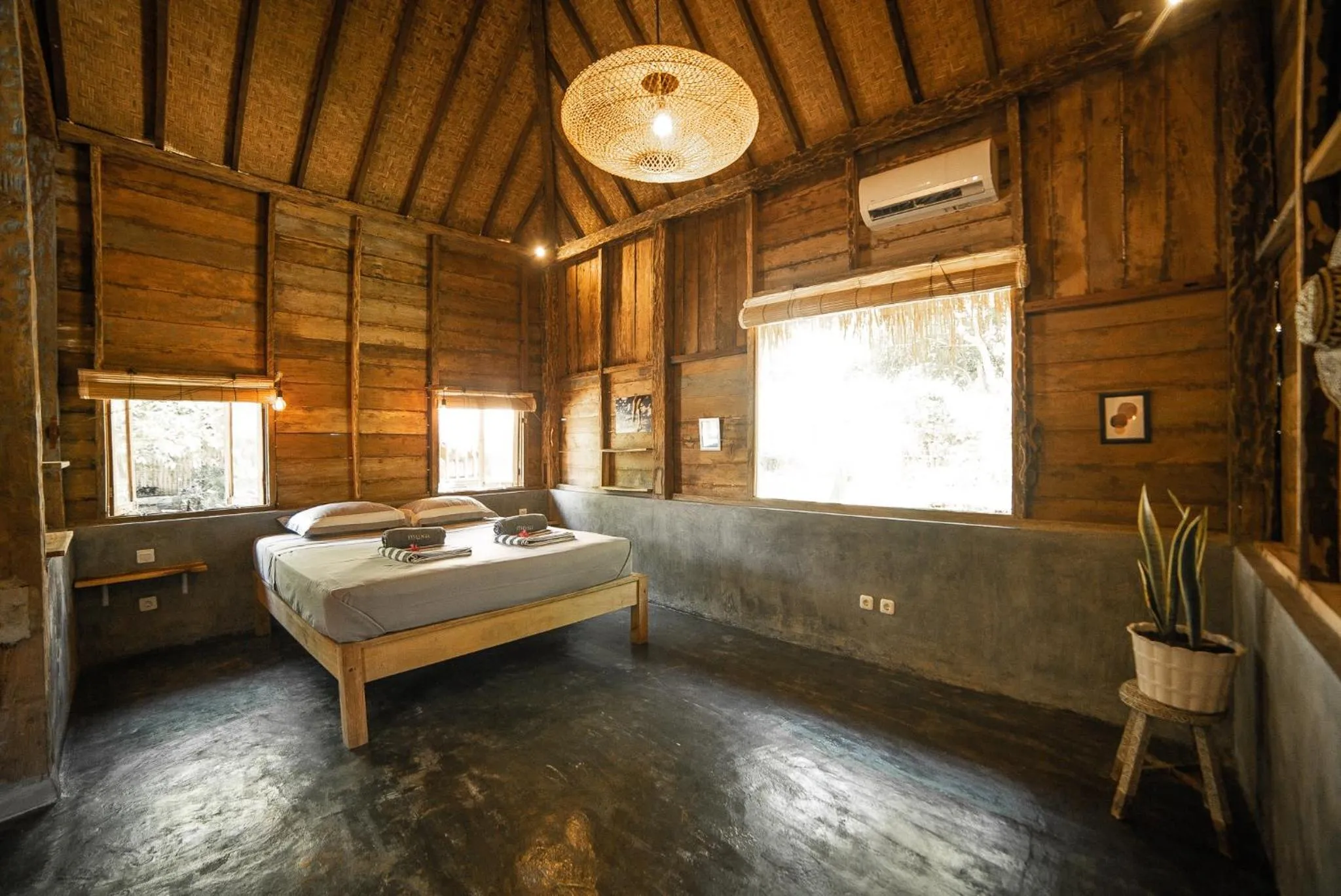 Bed in Musa Villas and Bungalows Gili Air